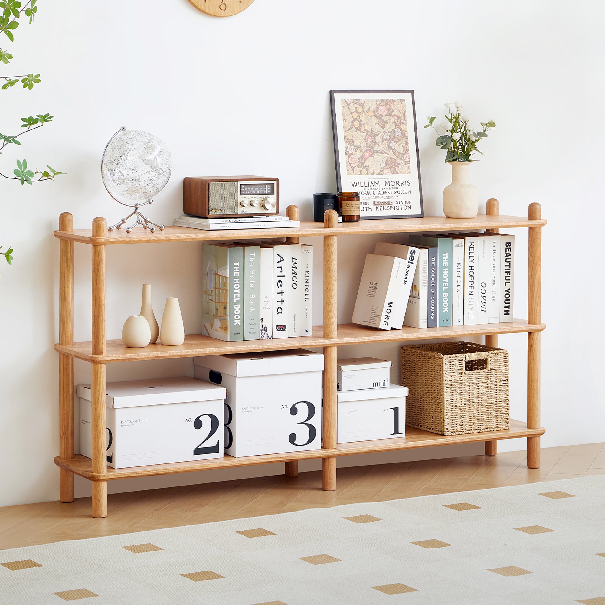 Harstad 2 Tier Solid Oak Display Shelf