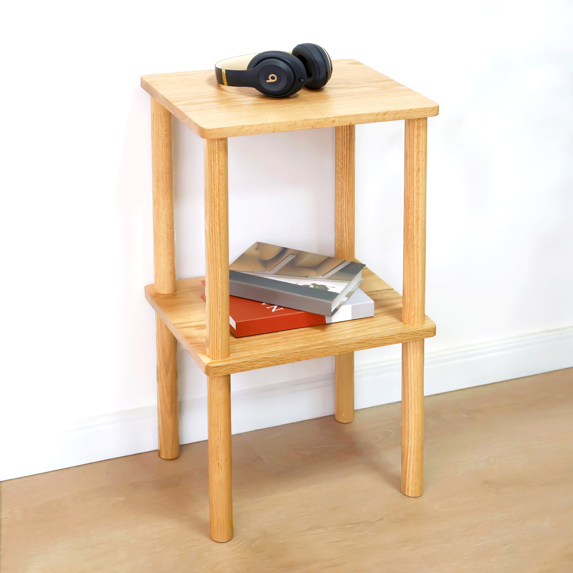 Ribe 2 Tier Solid Oak Tall Display Rack