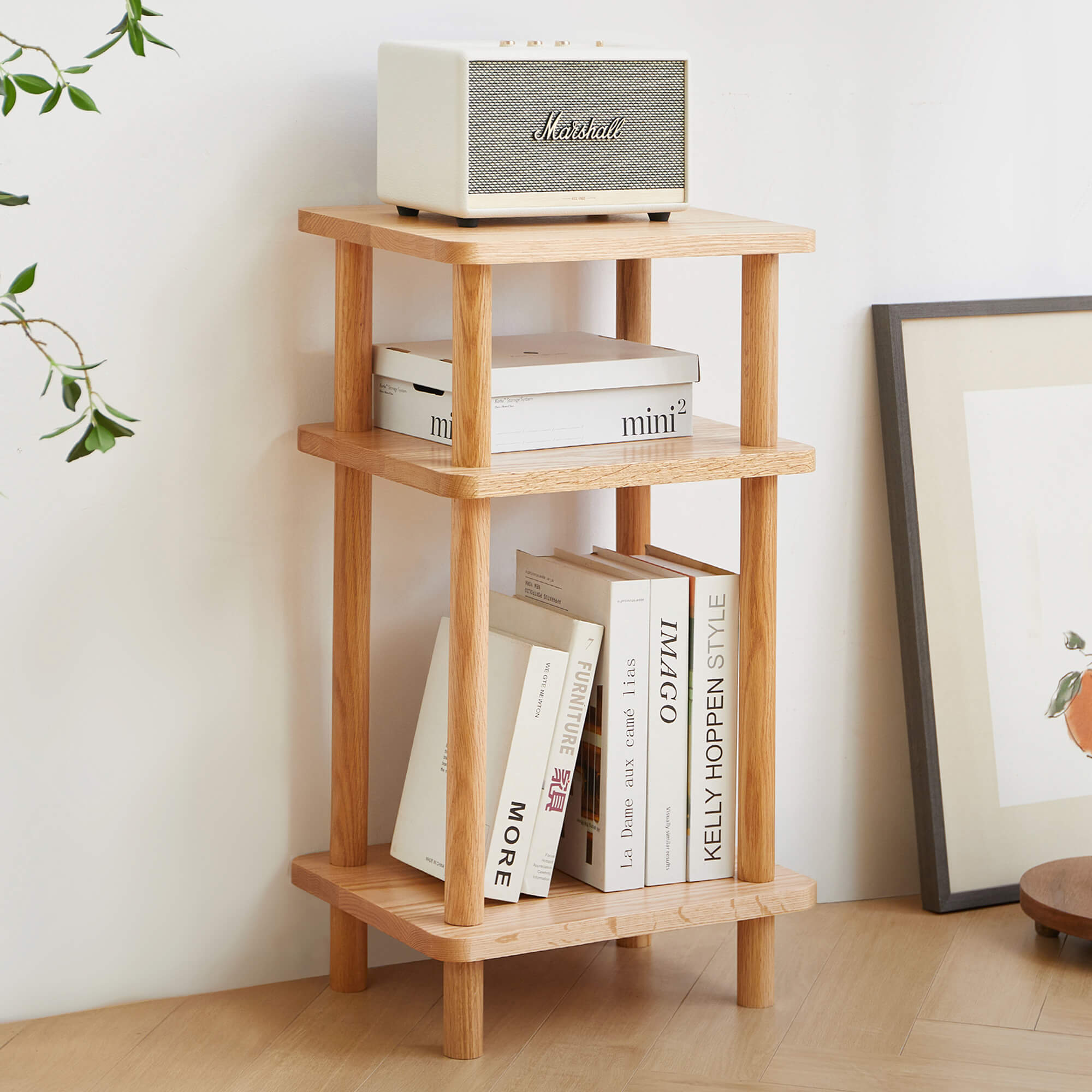 Ribe 3 Tier Solid Oak Tall Display Rack