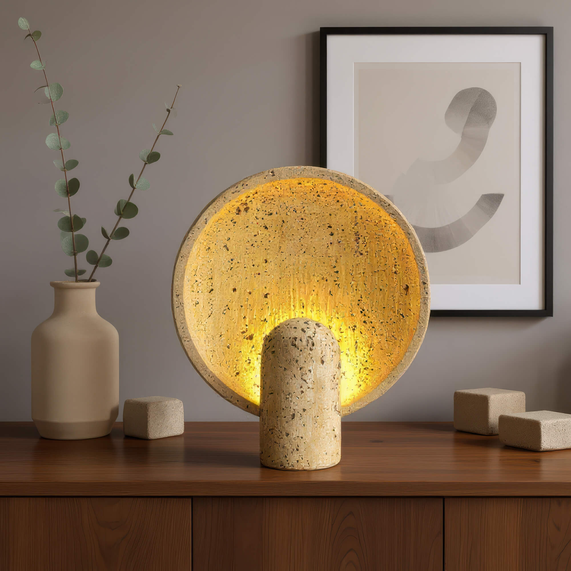 Umea Travertine Table Lamp