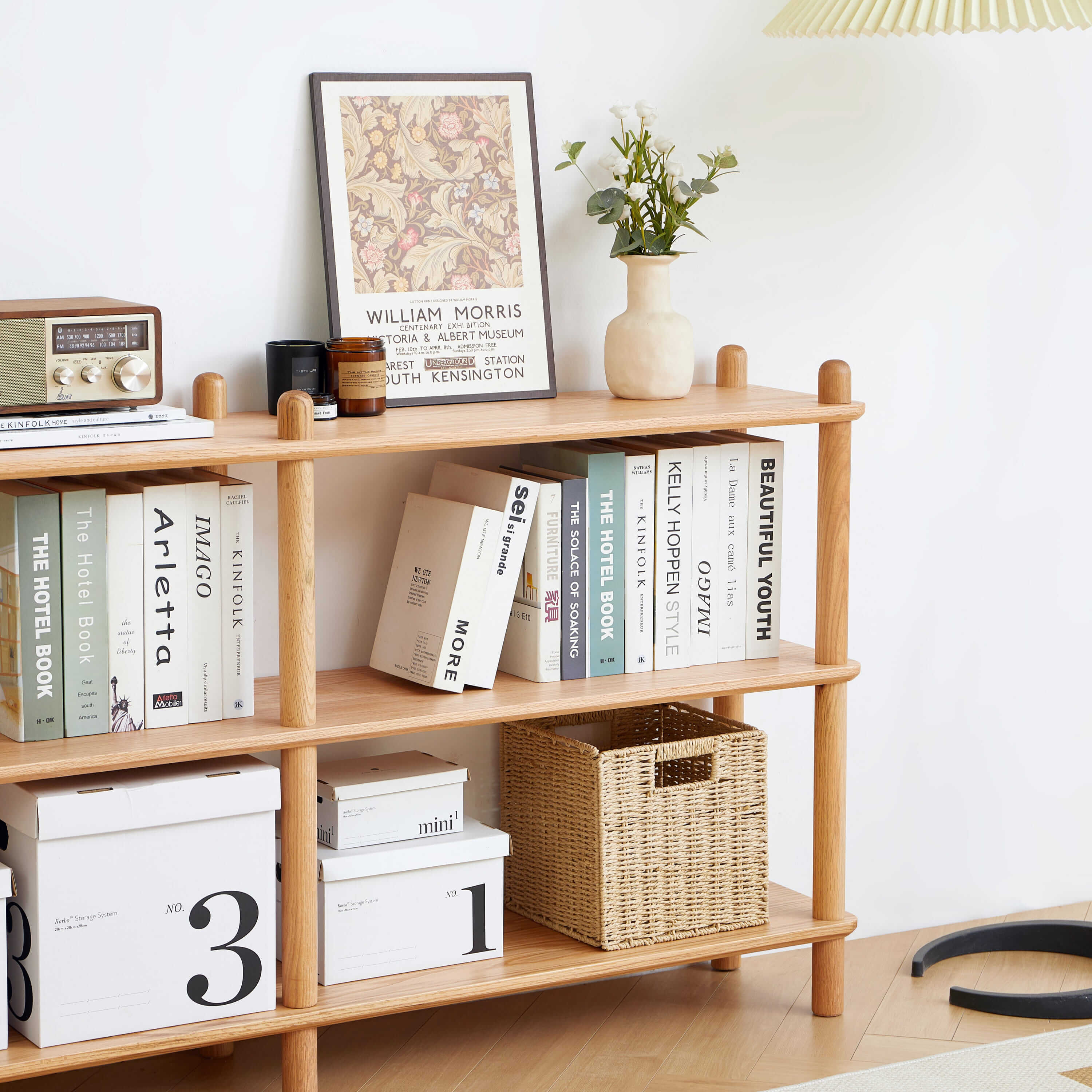 Harstad 2 Tier Solid Oak Display Shelf