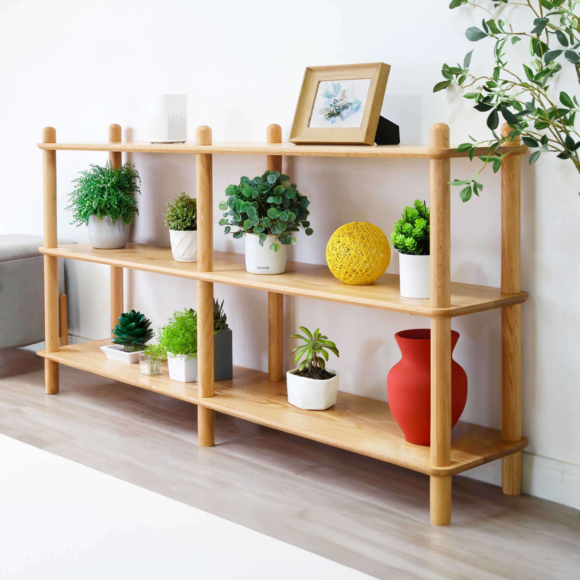 Harstad 2 Tier Solid Oak Display Shelf