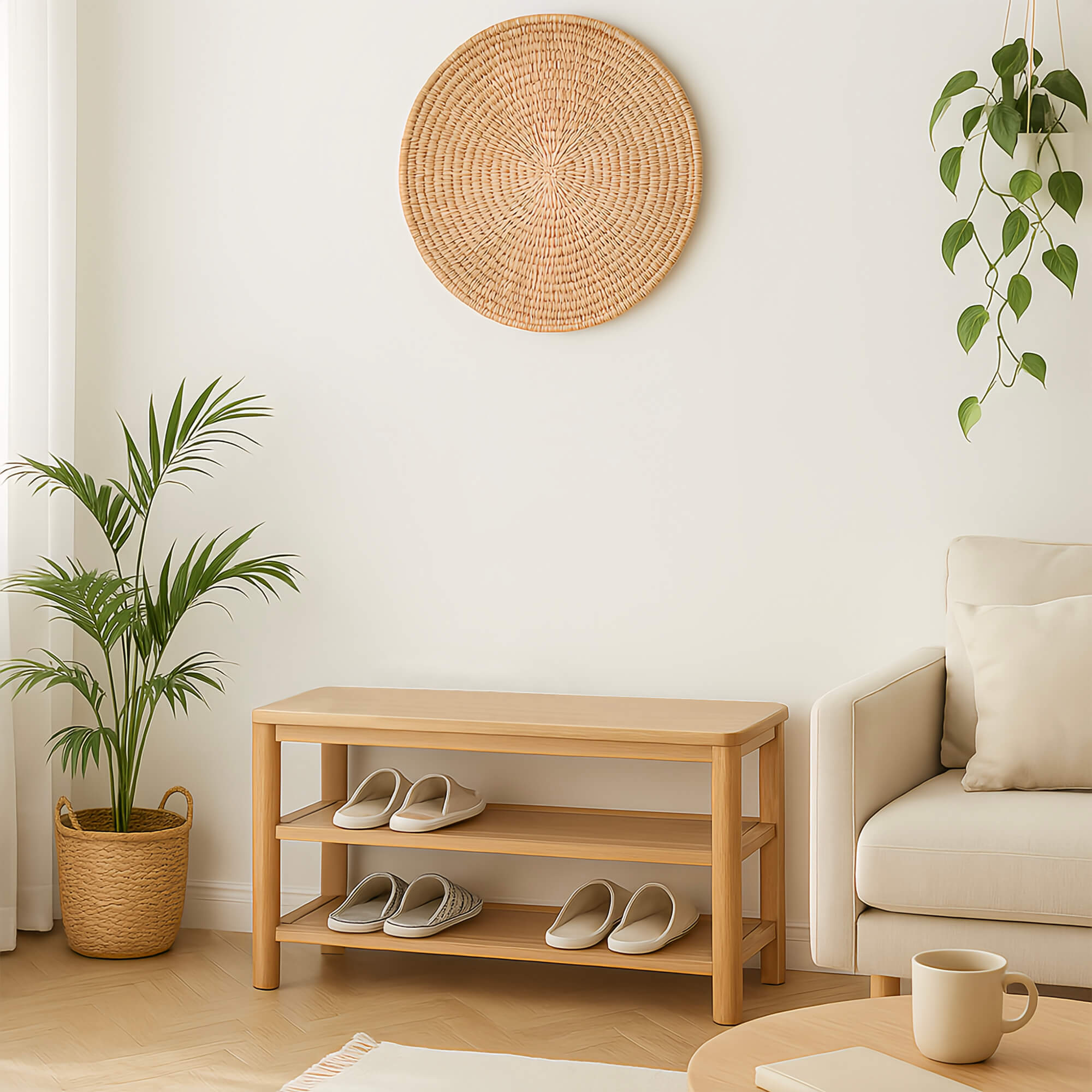 Bodø Solid Oak Shoe Bench