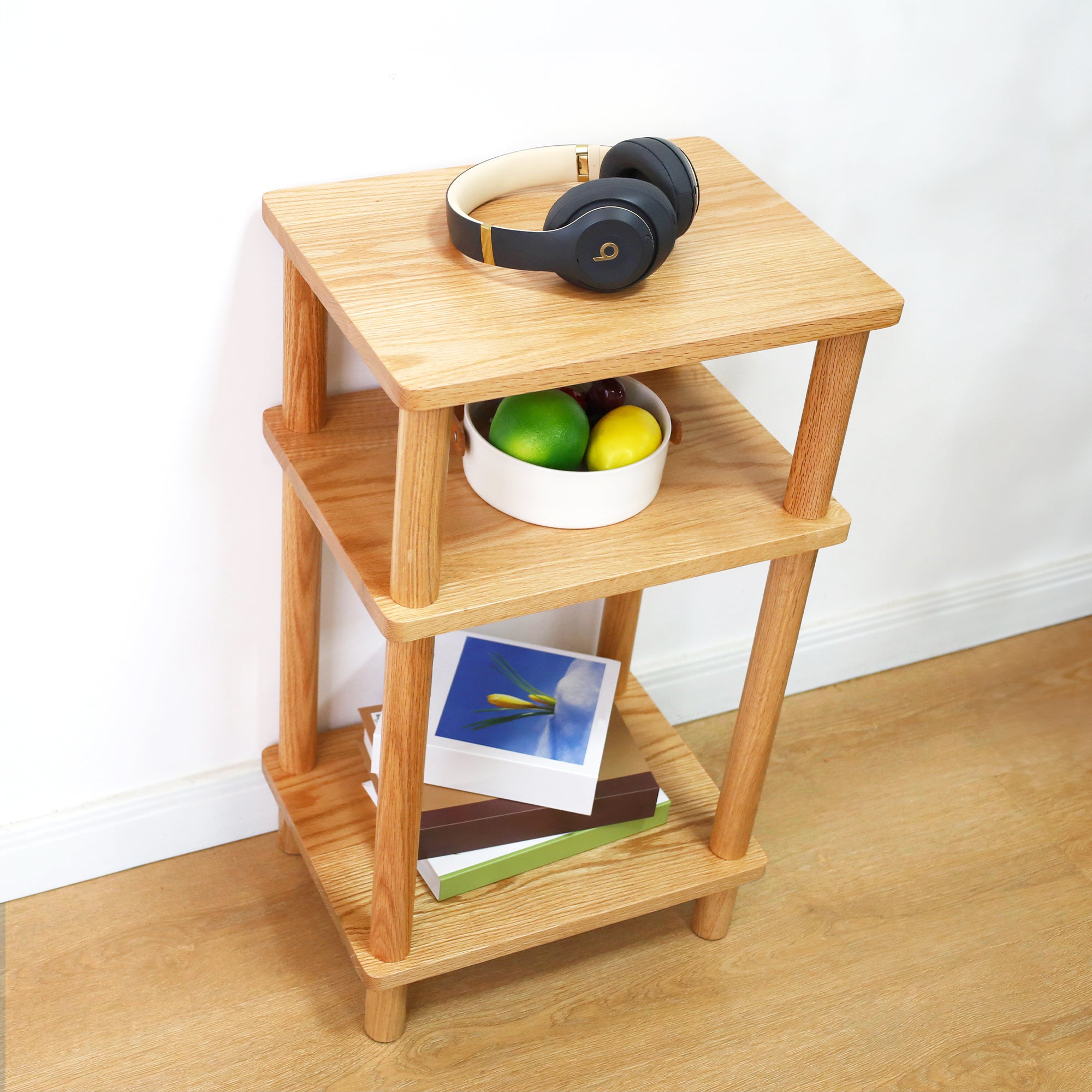 Ribe 3 Tier Solid Oak Tall Display Rack