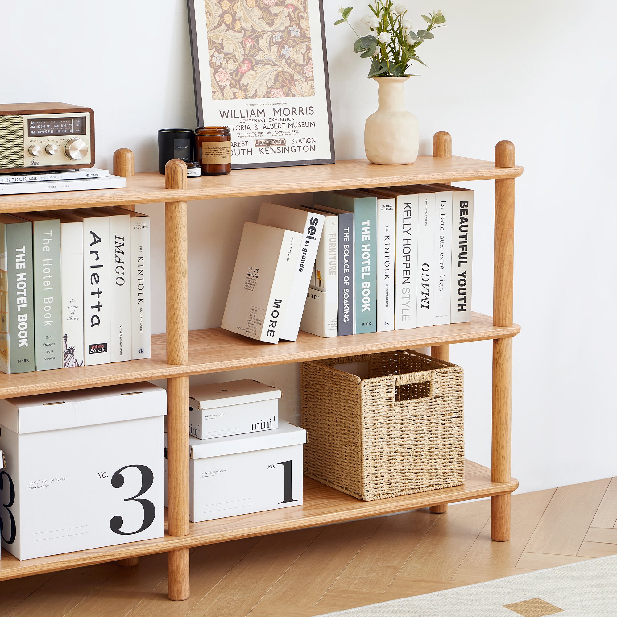 Harstad 2 Tier Solid Oak Display Shelf