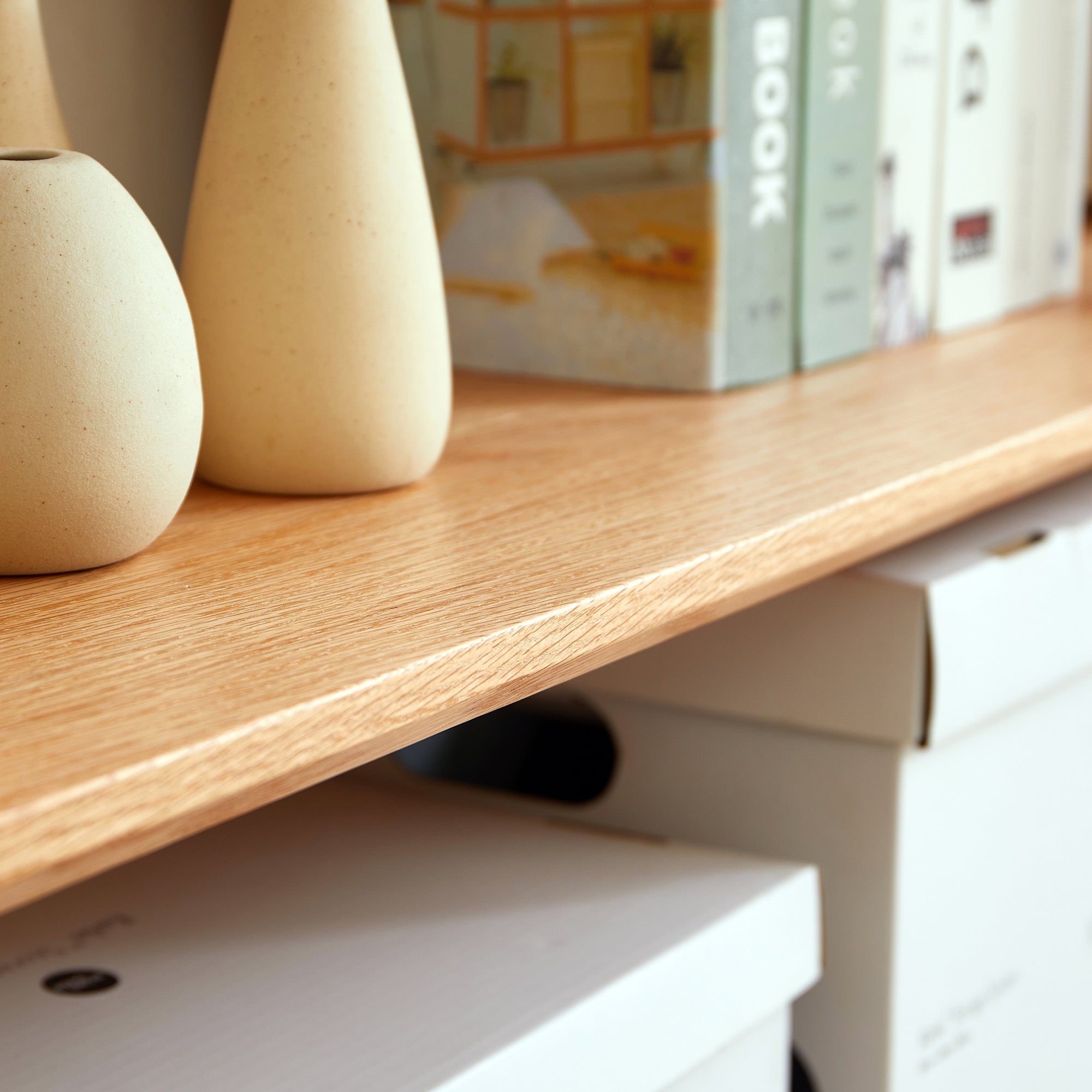Harstad 2 Tier Solid Oak Display Shelf