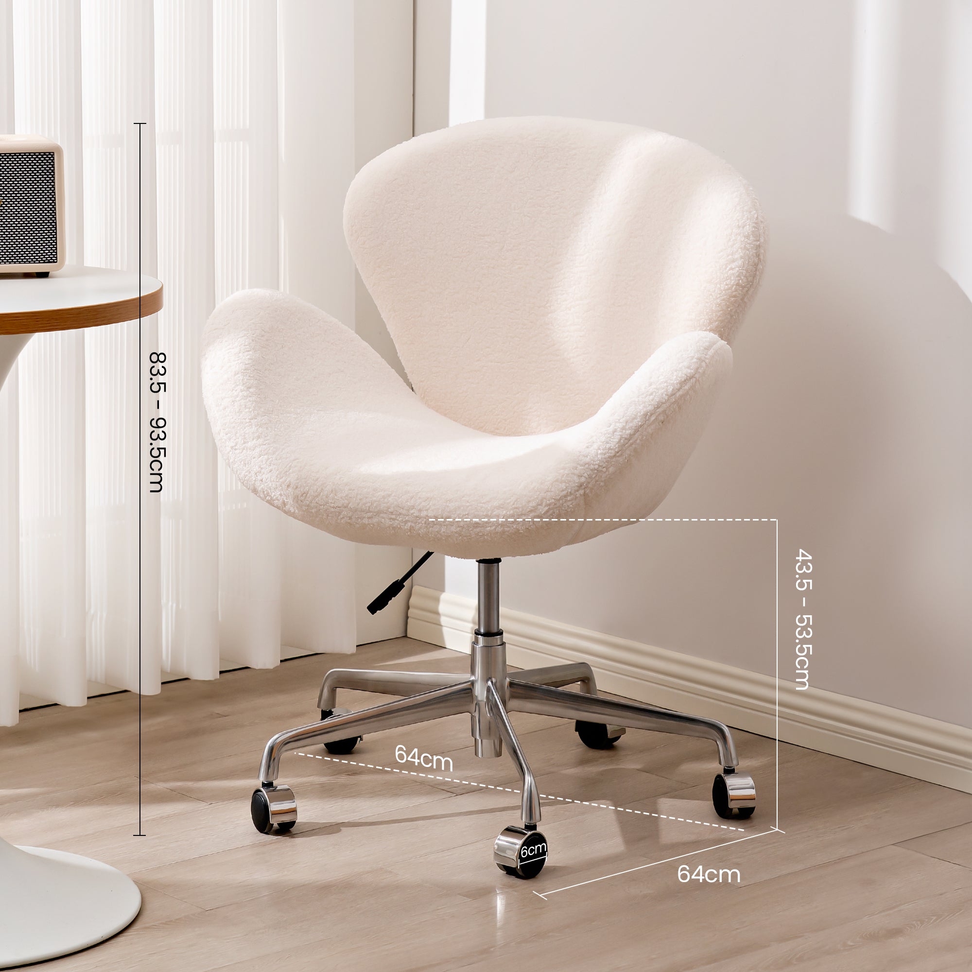 Barde Swivel Padded Swan Chair