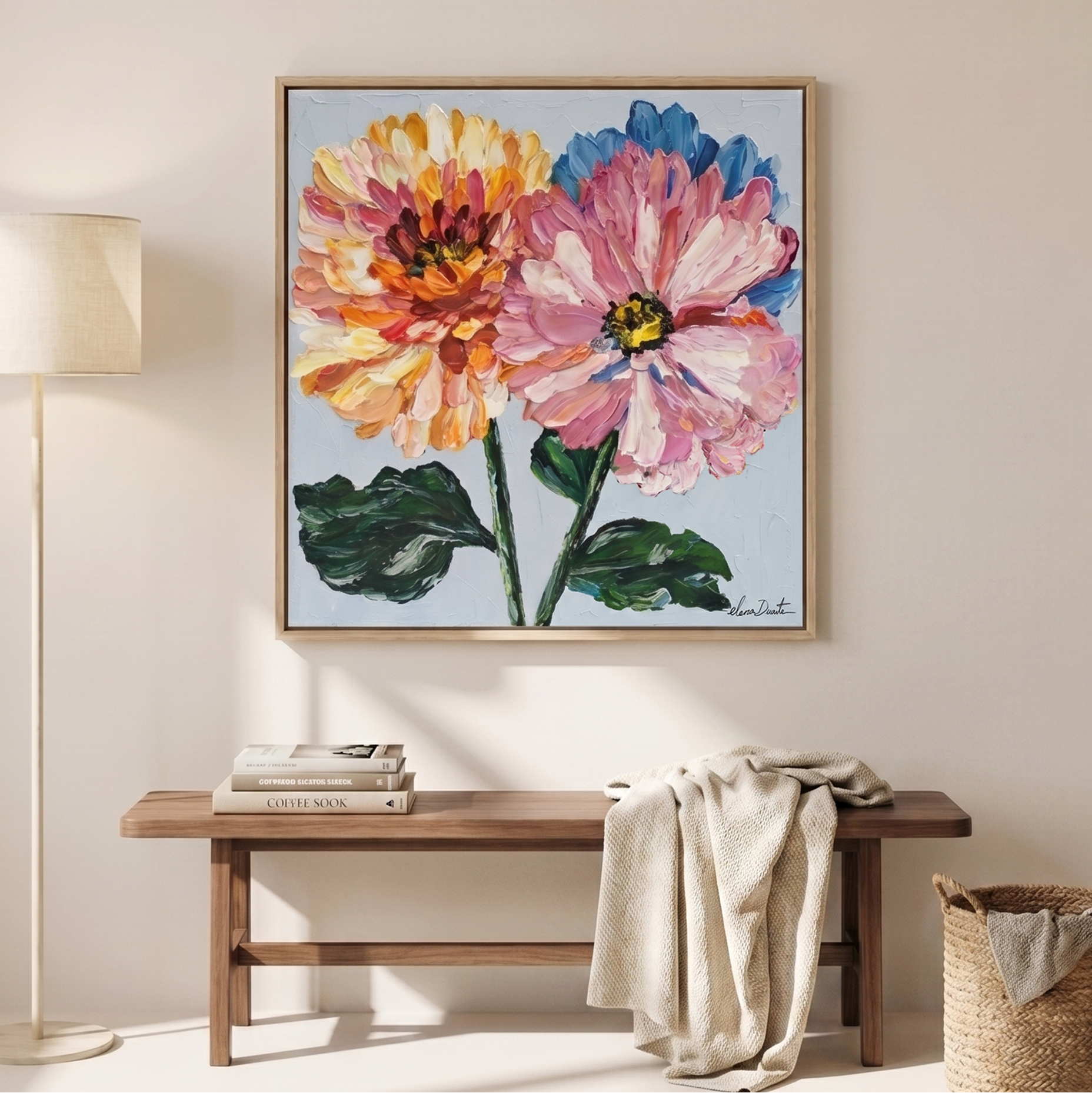Radiant Duo – Original Impasto Painting by Elena Duarte