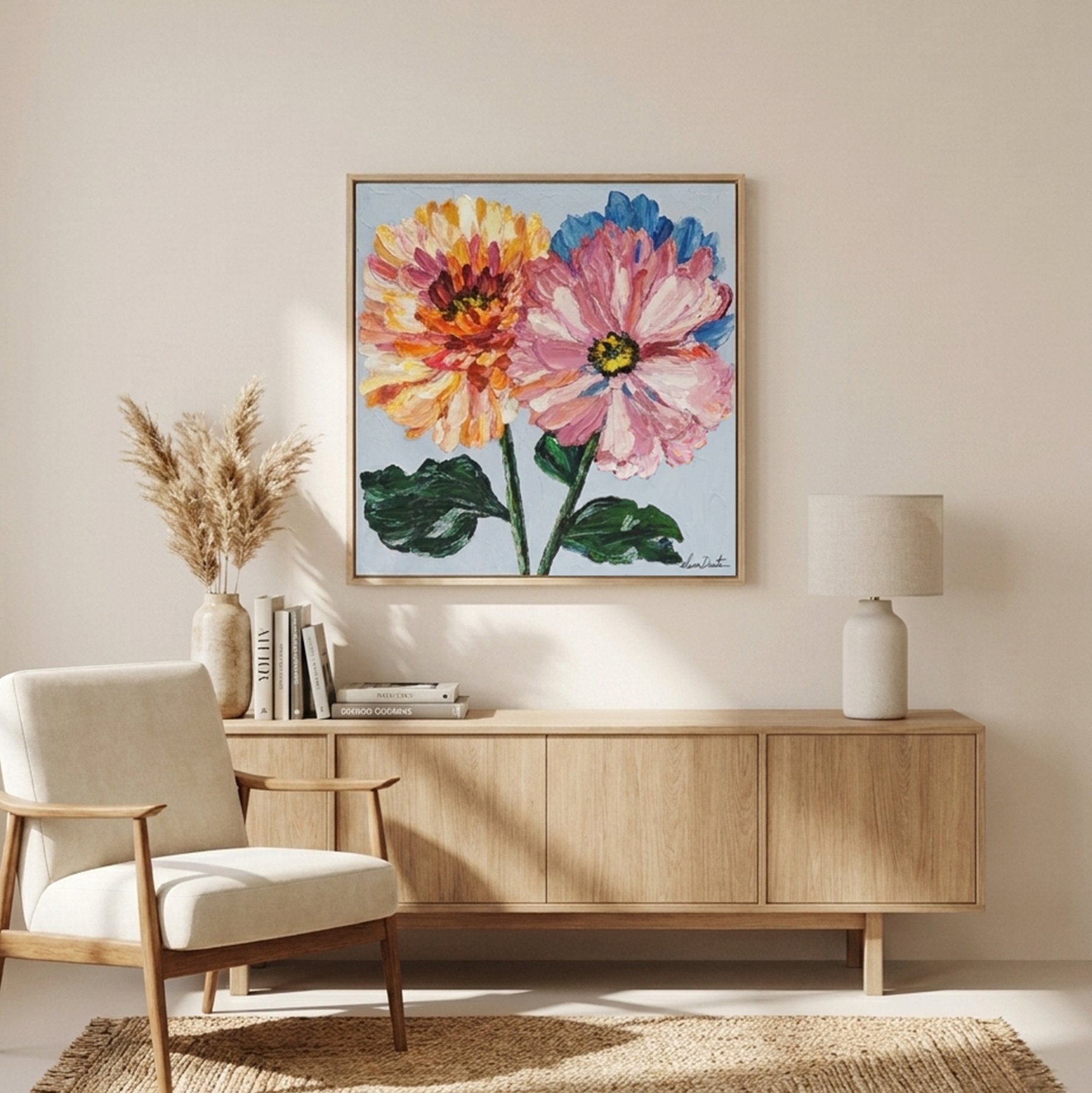 Radiant Duo – Original Impasto Painting by Elena Duarte
