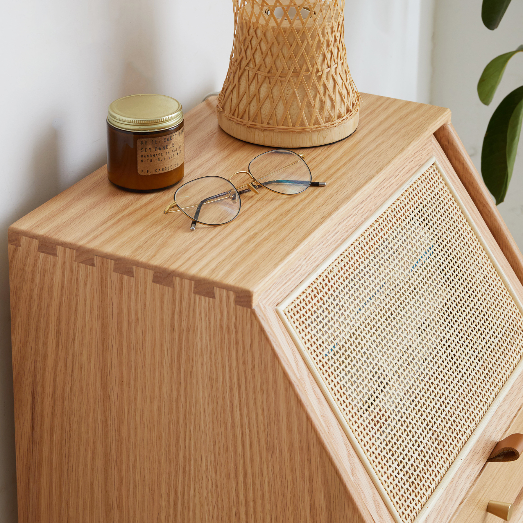 Set of 2 Arhus Solid Oak Wood Bedside Table