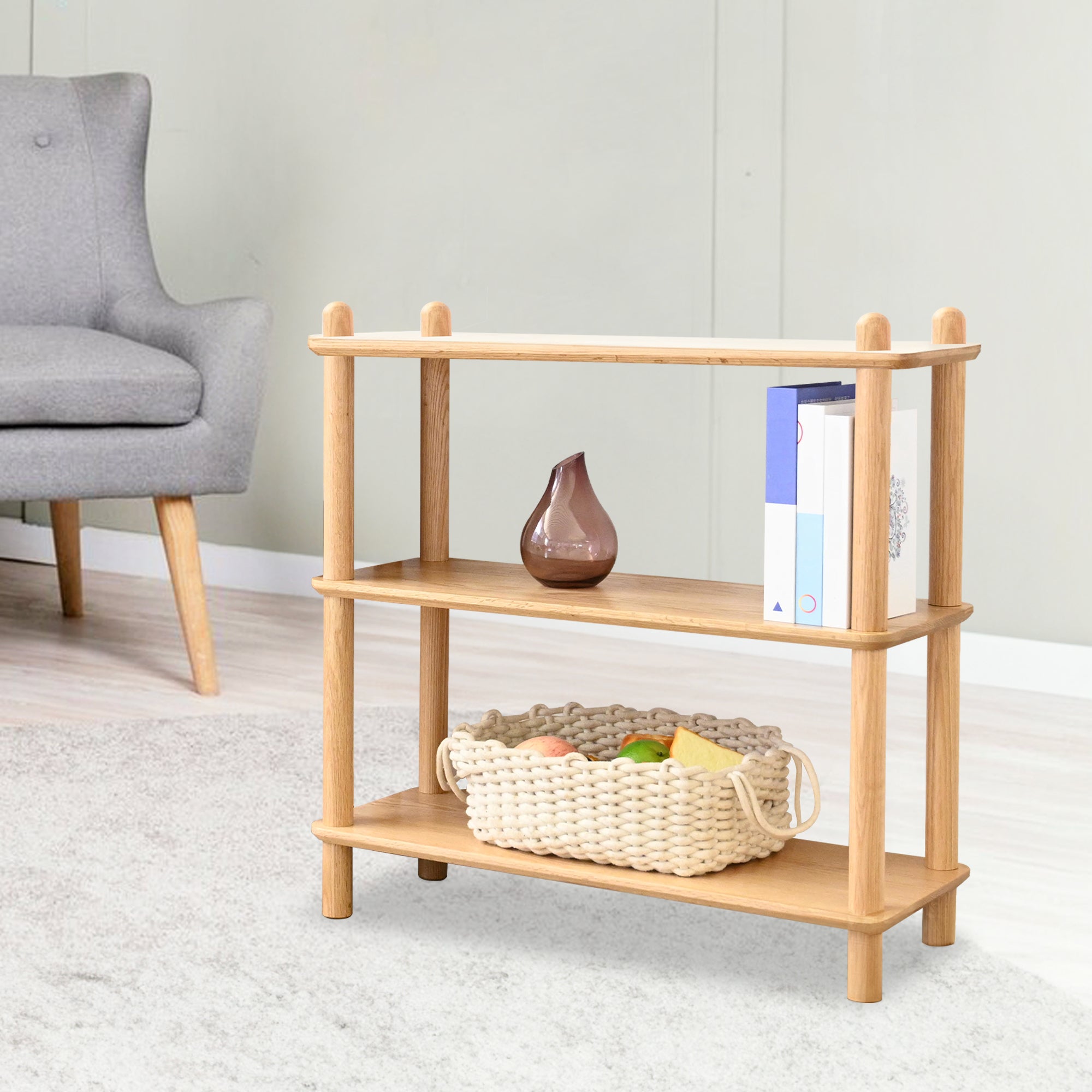 Holme 2 Tier Solid Oak Display Shelf