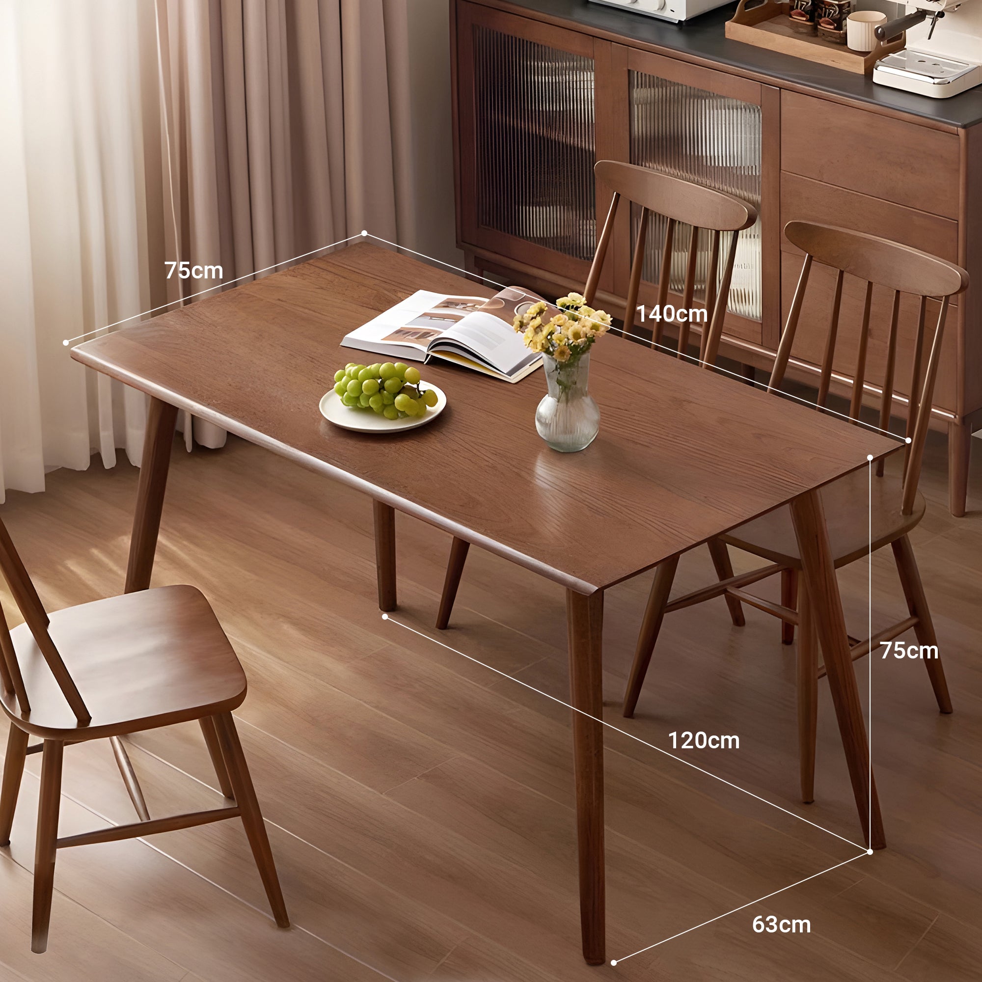 Drobak 4-6 Seater Solid Oak Dining Table