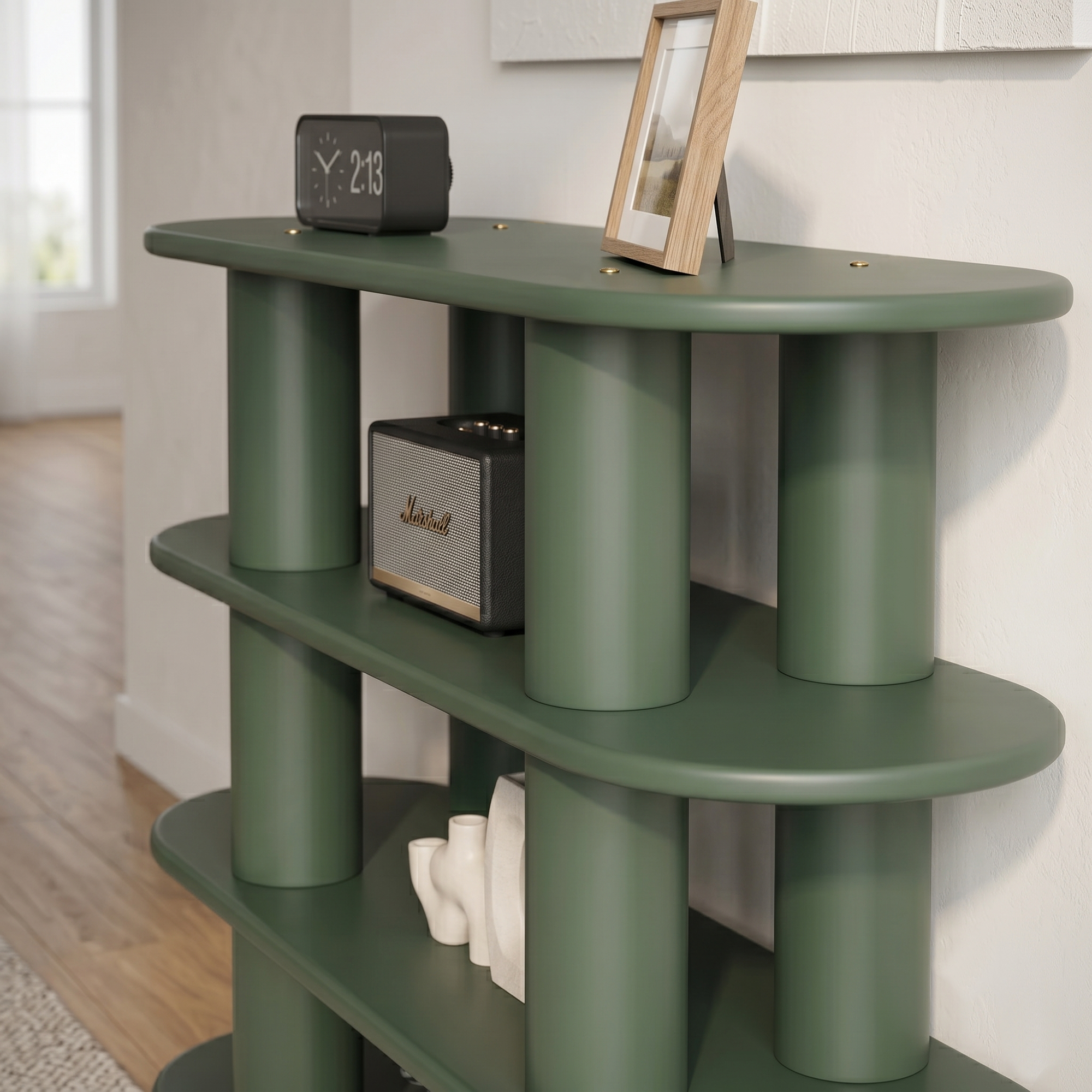 Elverum 4-Tier Shelving Unit - Green