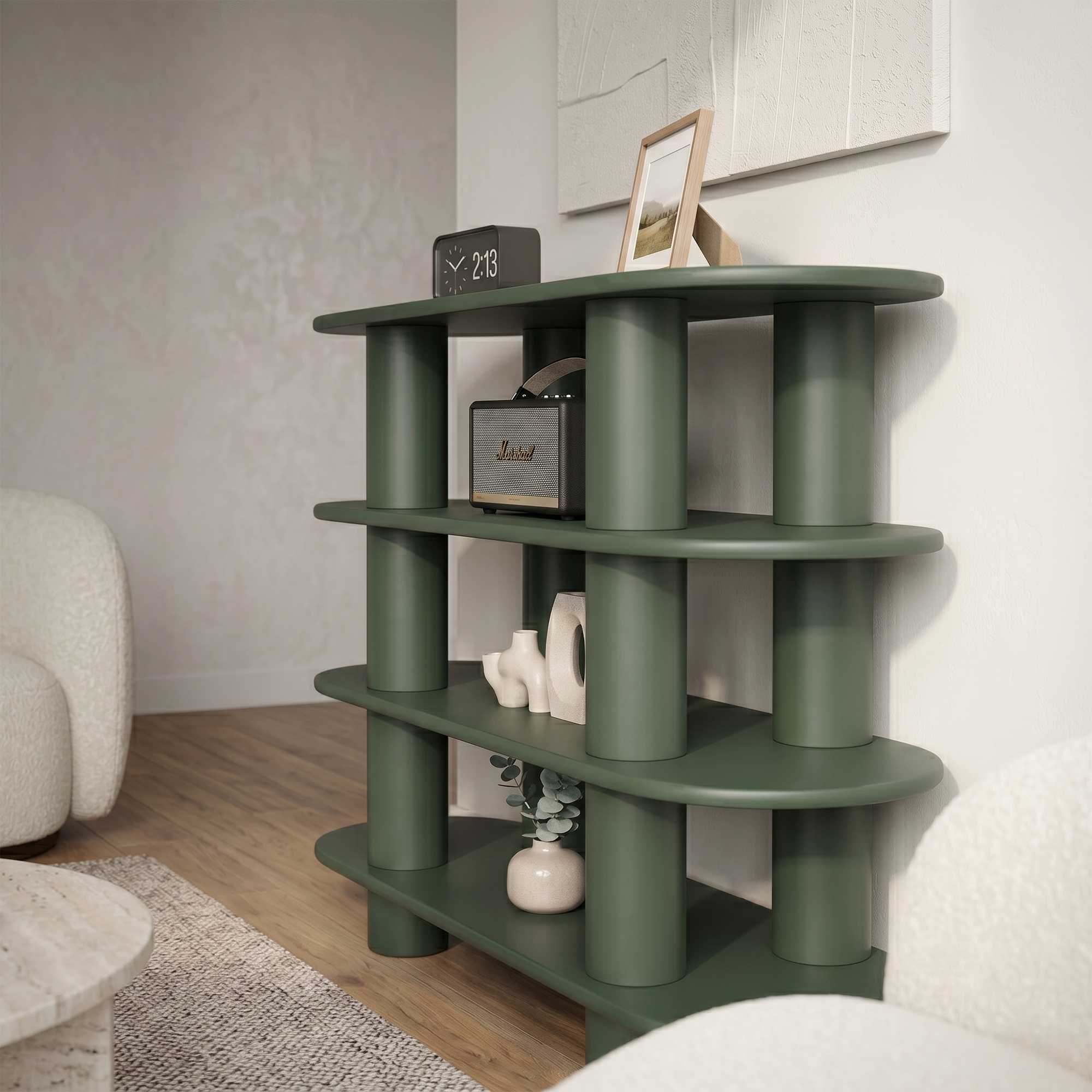 Elverum 4-Tier Shelving Unit - Green