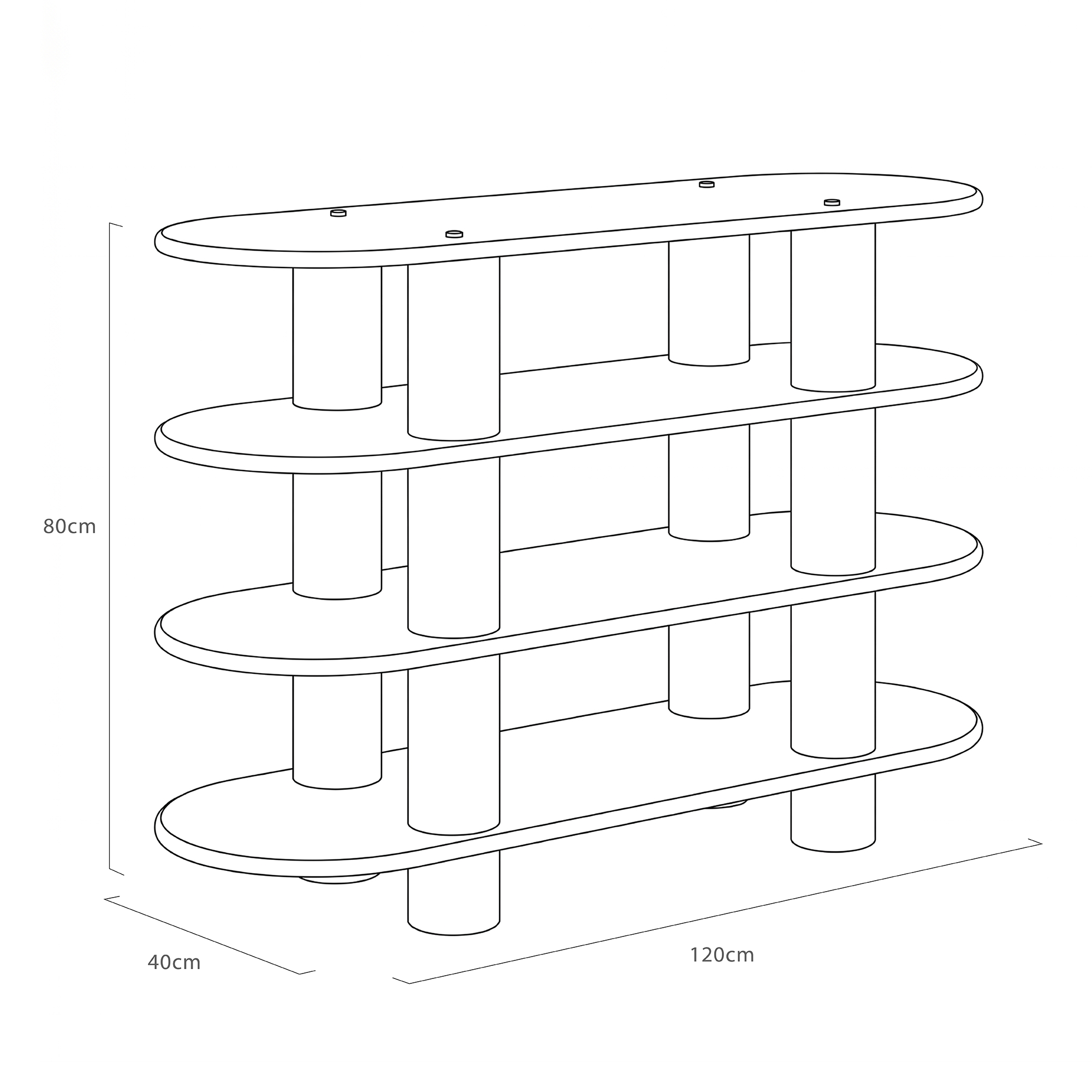 Elverum 4-Tier Shelving Unit - Green