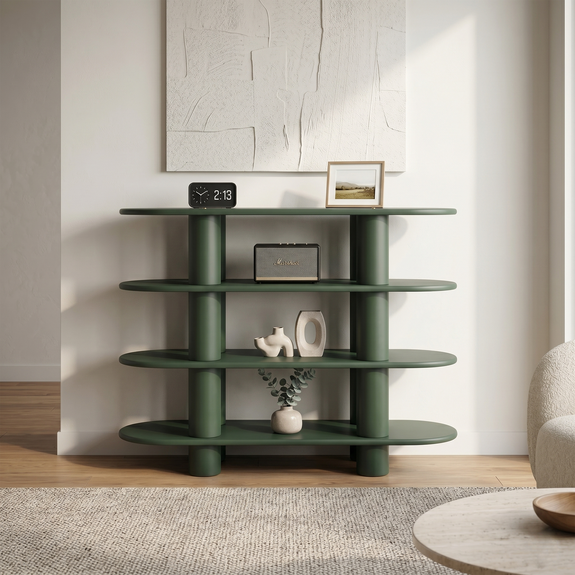 Elverum 4-Tier Shelving Unit - Green
