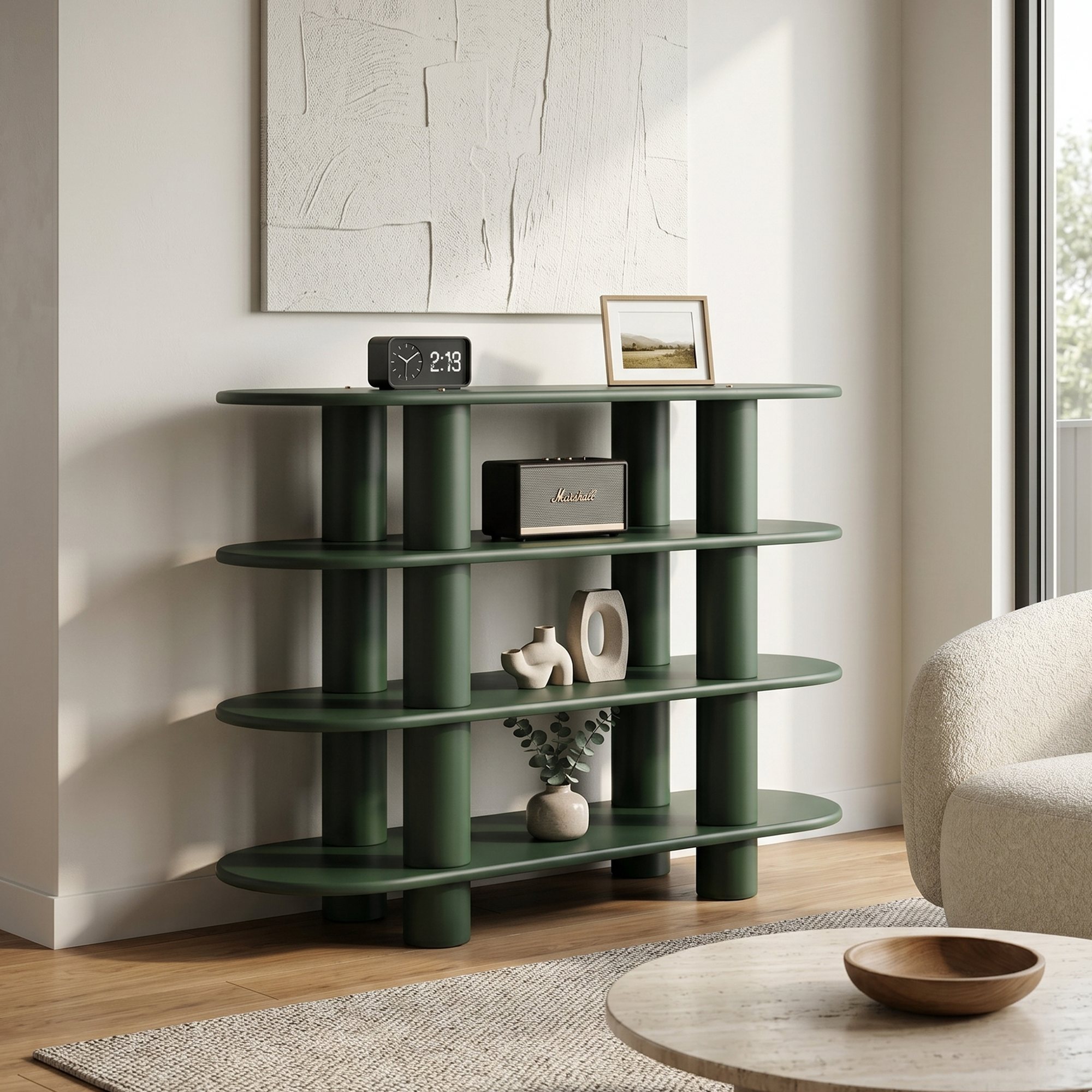 Elverum 4-Tier Shelving Unit - Green