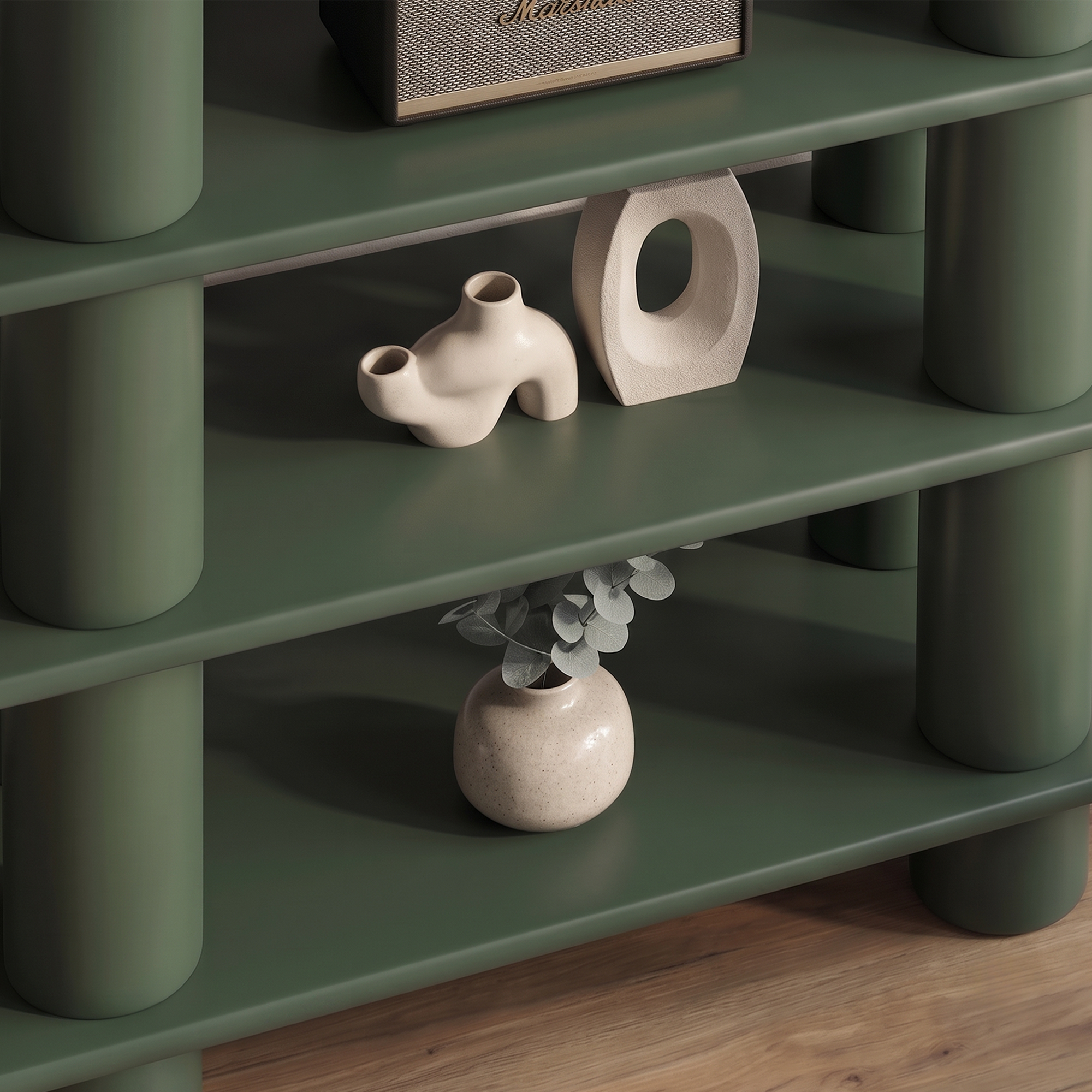 Elverum 4-Tier Shelving Unit - Green