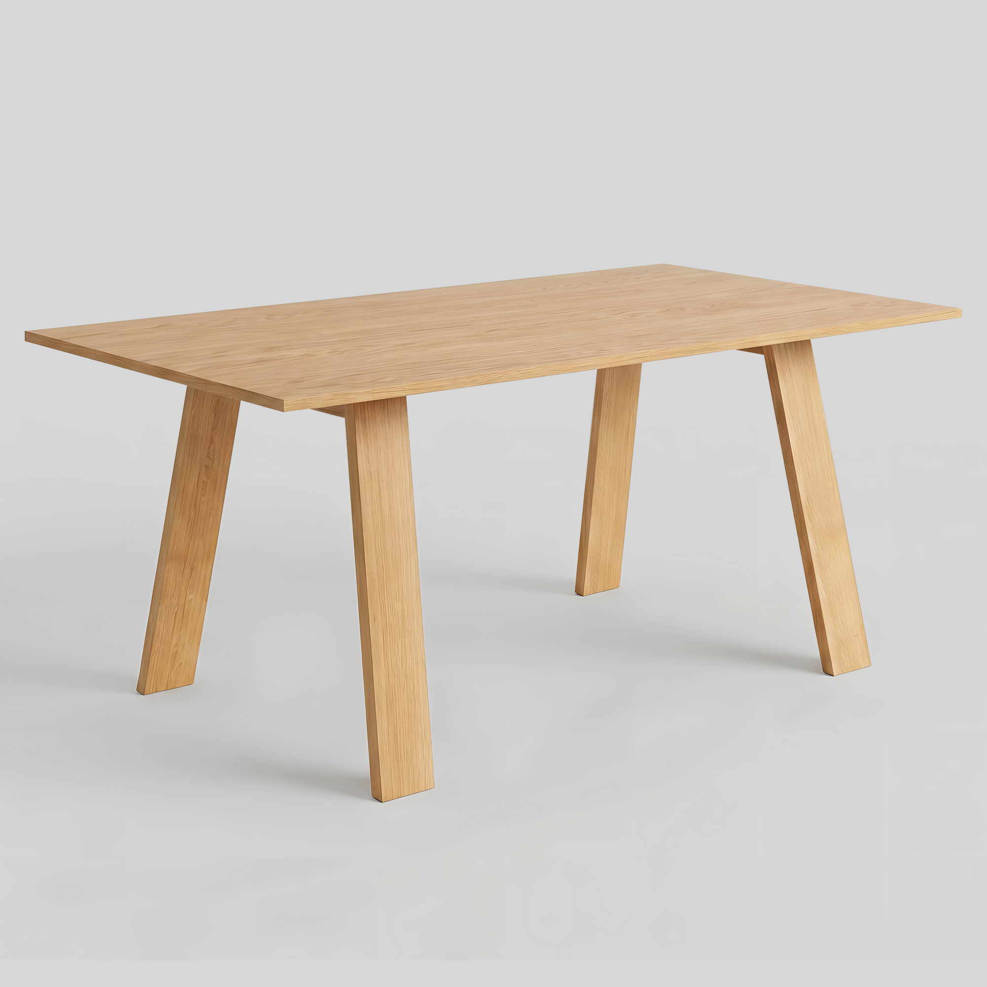 Florø oak dining table and office desk angled front view
