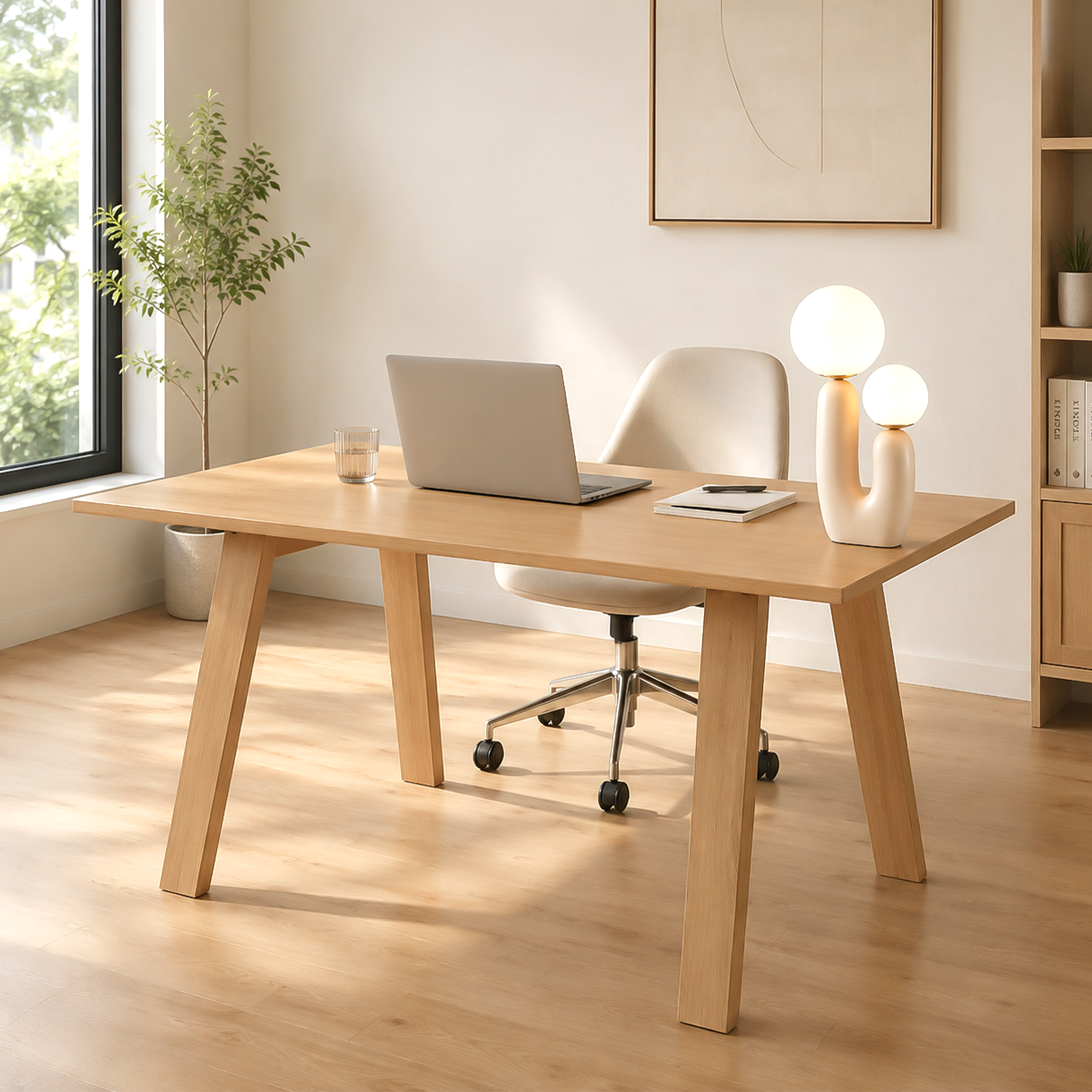 Florø dining table in a sunlit contemporary dining room
