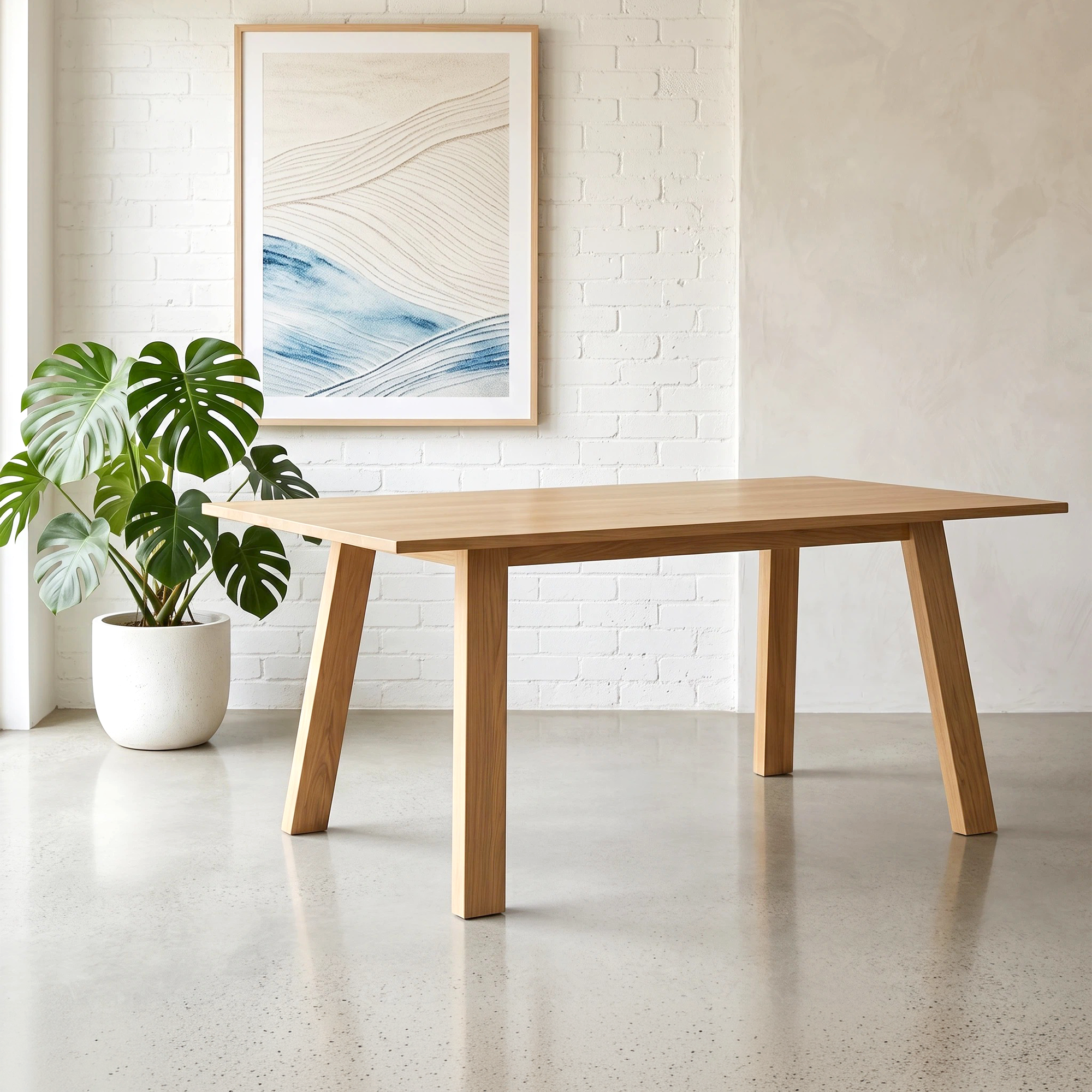 Florø oak dining table in a minimalist interior