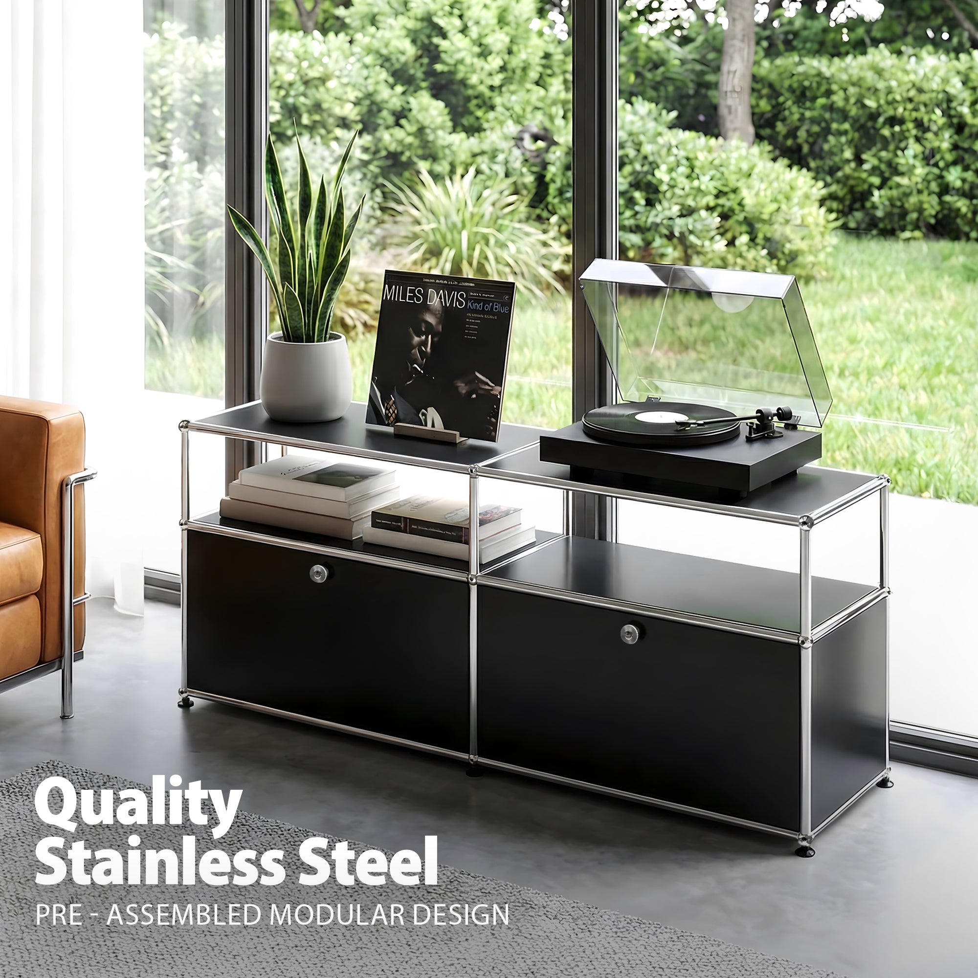 Fredericia Cabinet Stainless Steel | Dual-Module Modular Sideboard