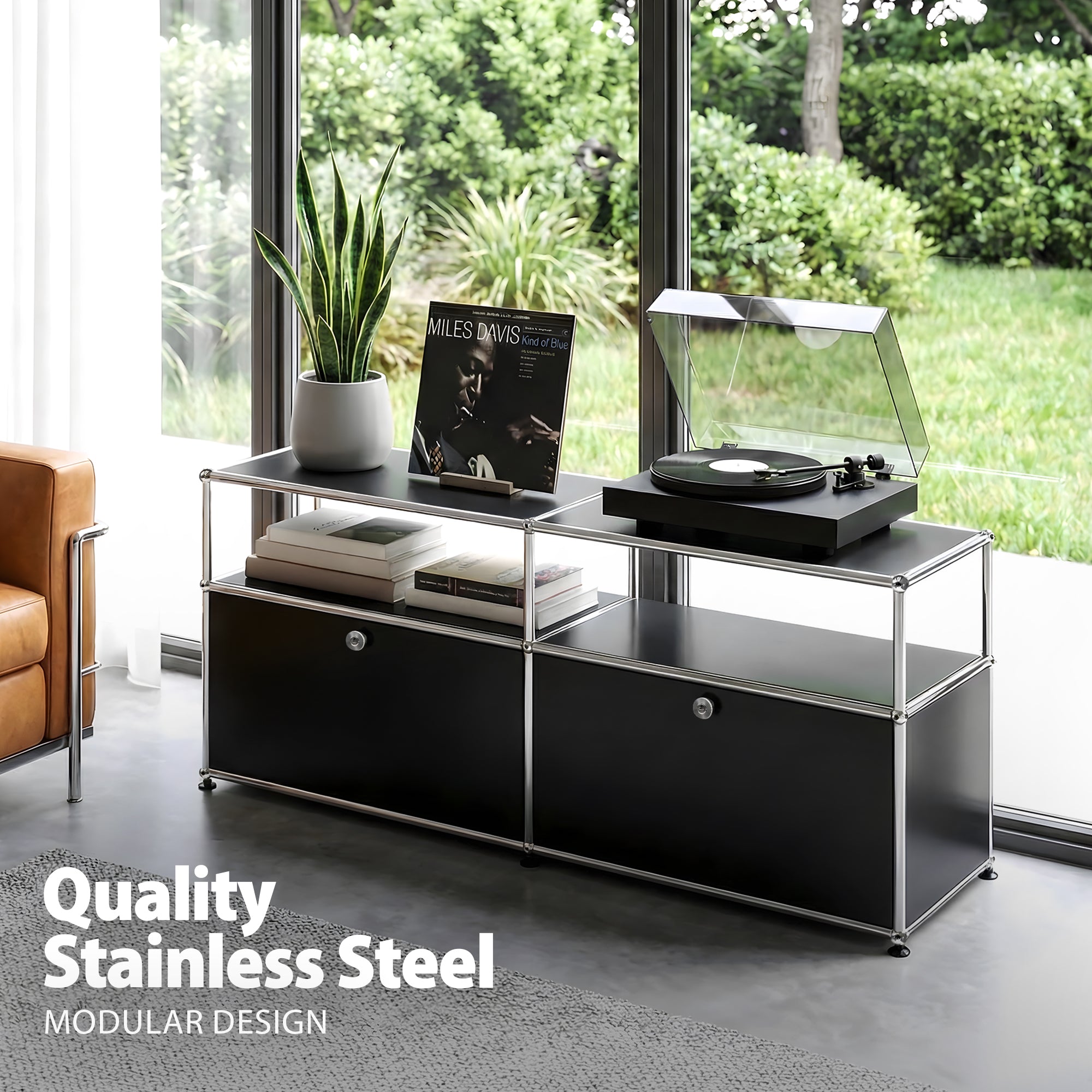 Fredericia Cabinet Stainless Steel | Dual-Module Modular Sideboard