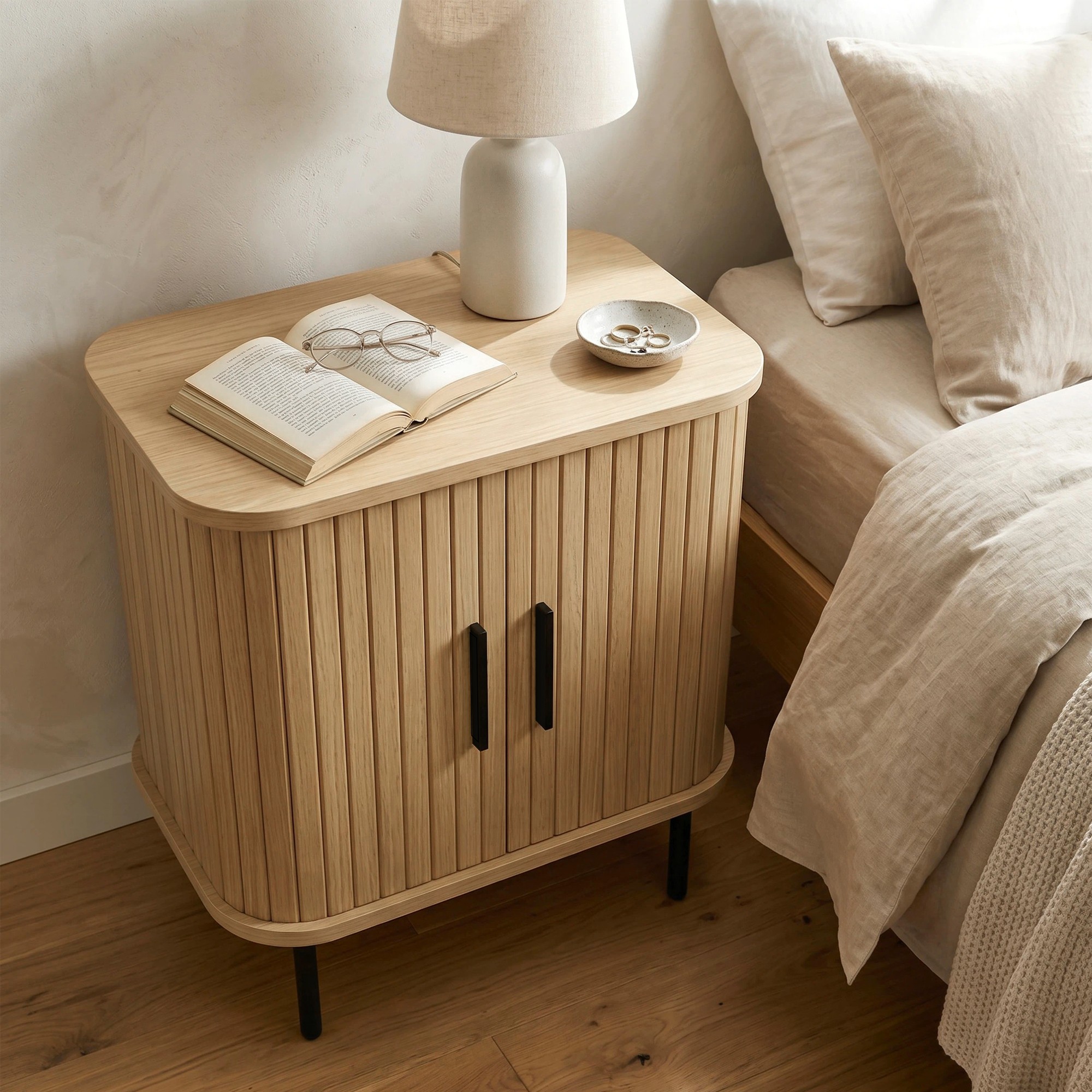 Hillerød Fluted Bedside Table