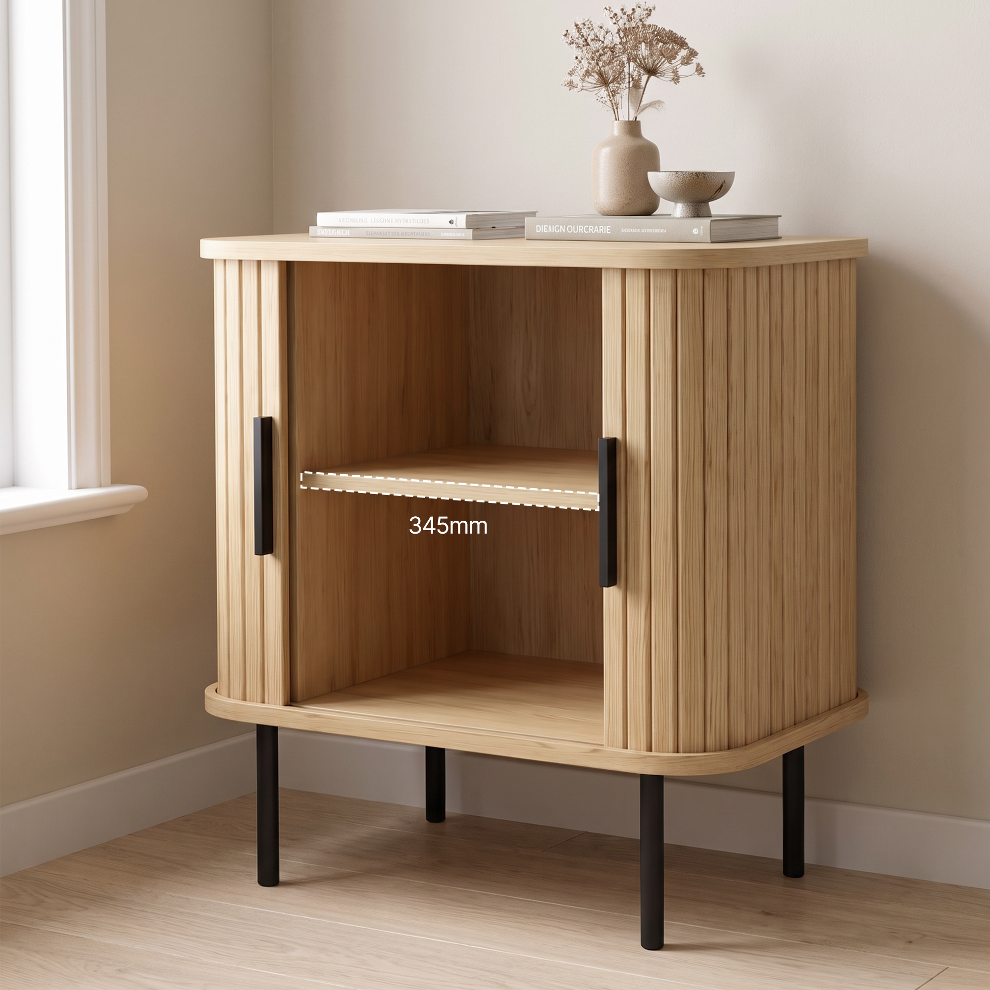 Hillerød Fluted Bedside Table