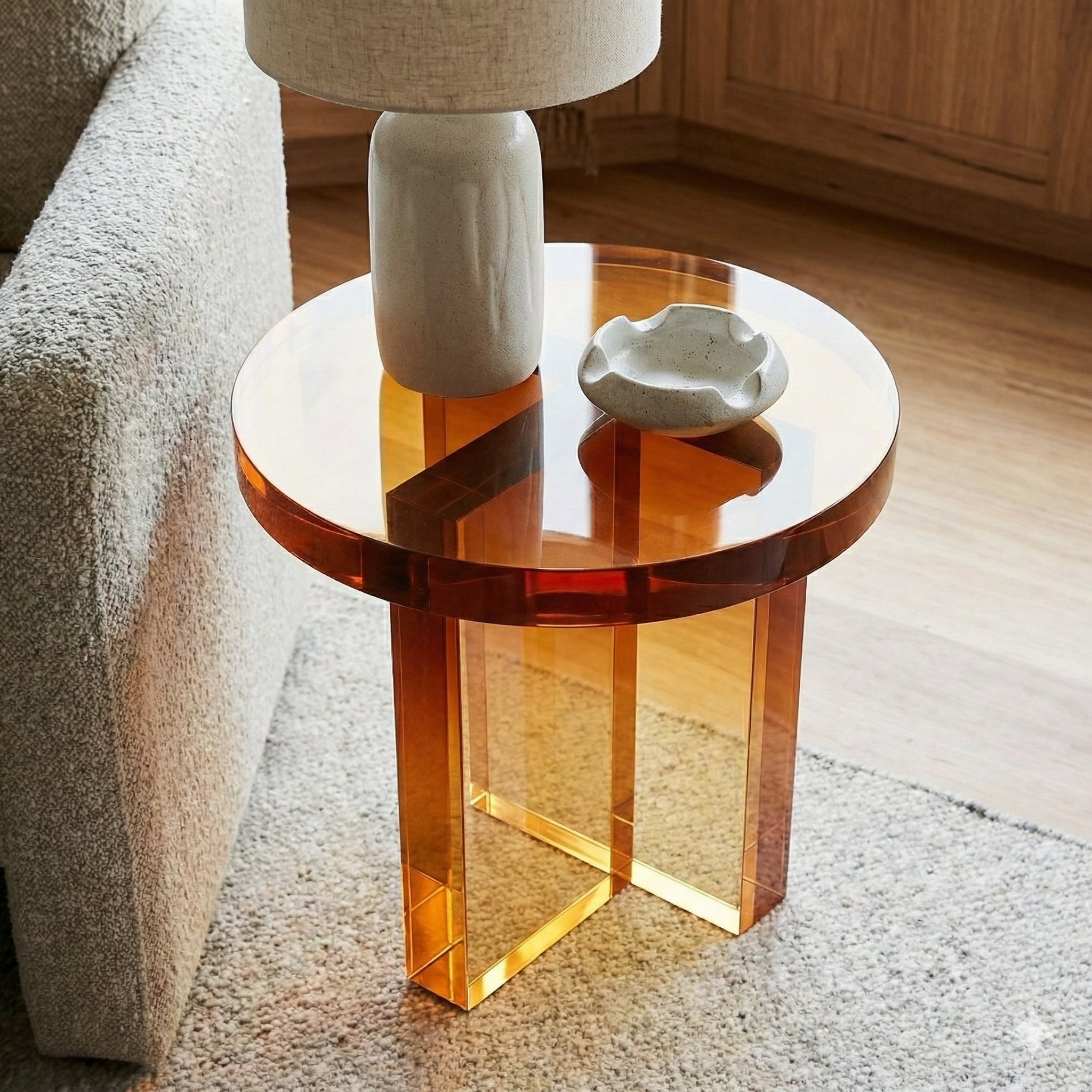 Holstebro Round Acrylic Side Table