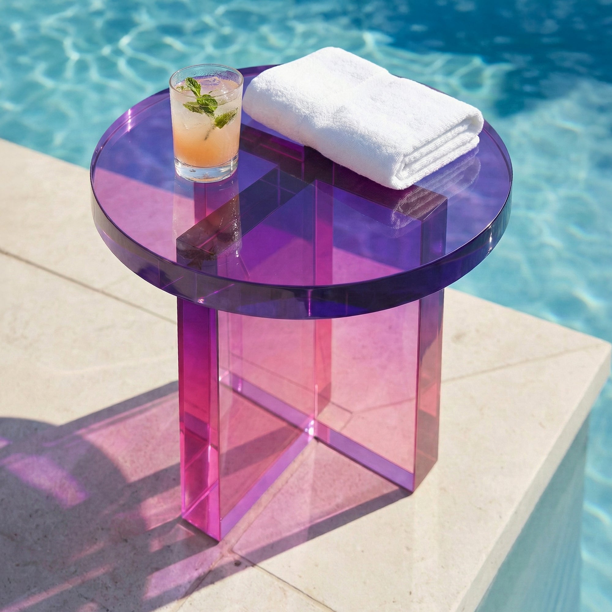 Holstebro Round Acrylic Side Table