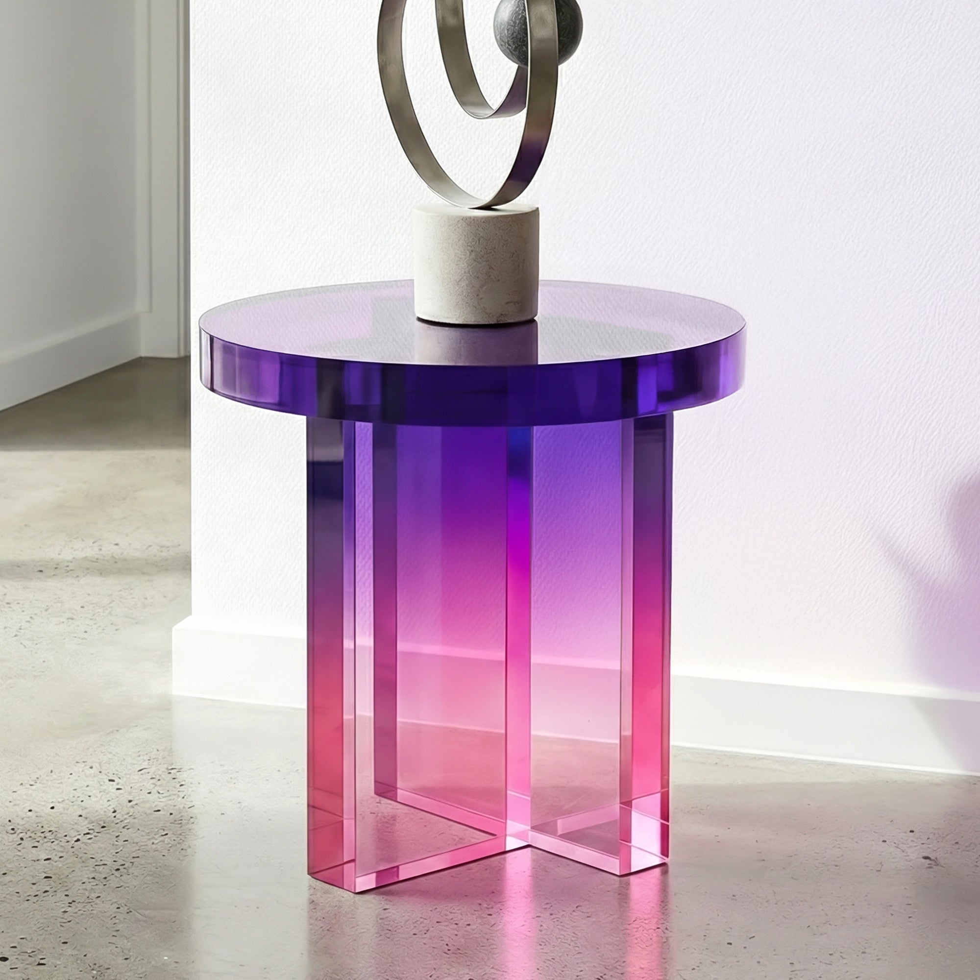 Holstebro Round Acrylic Side Table