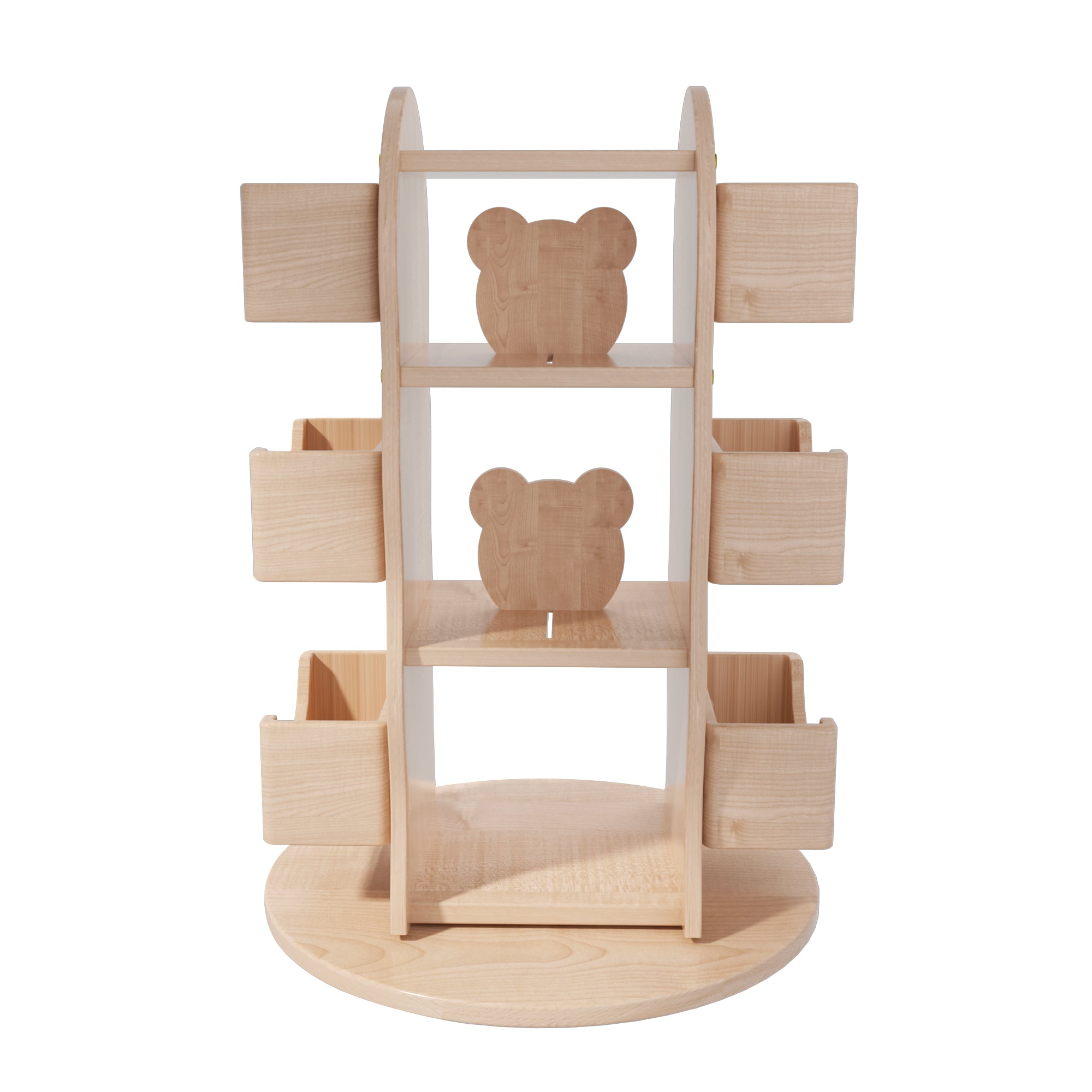 Hornsgatan Revolving Solid Rubber Wood Bookshelf