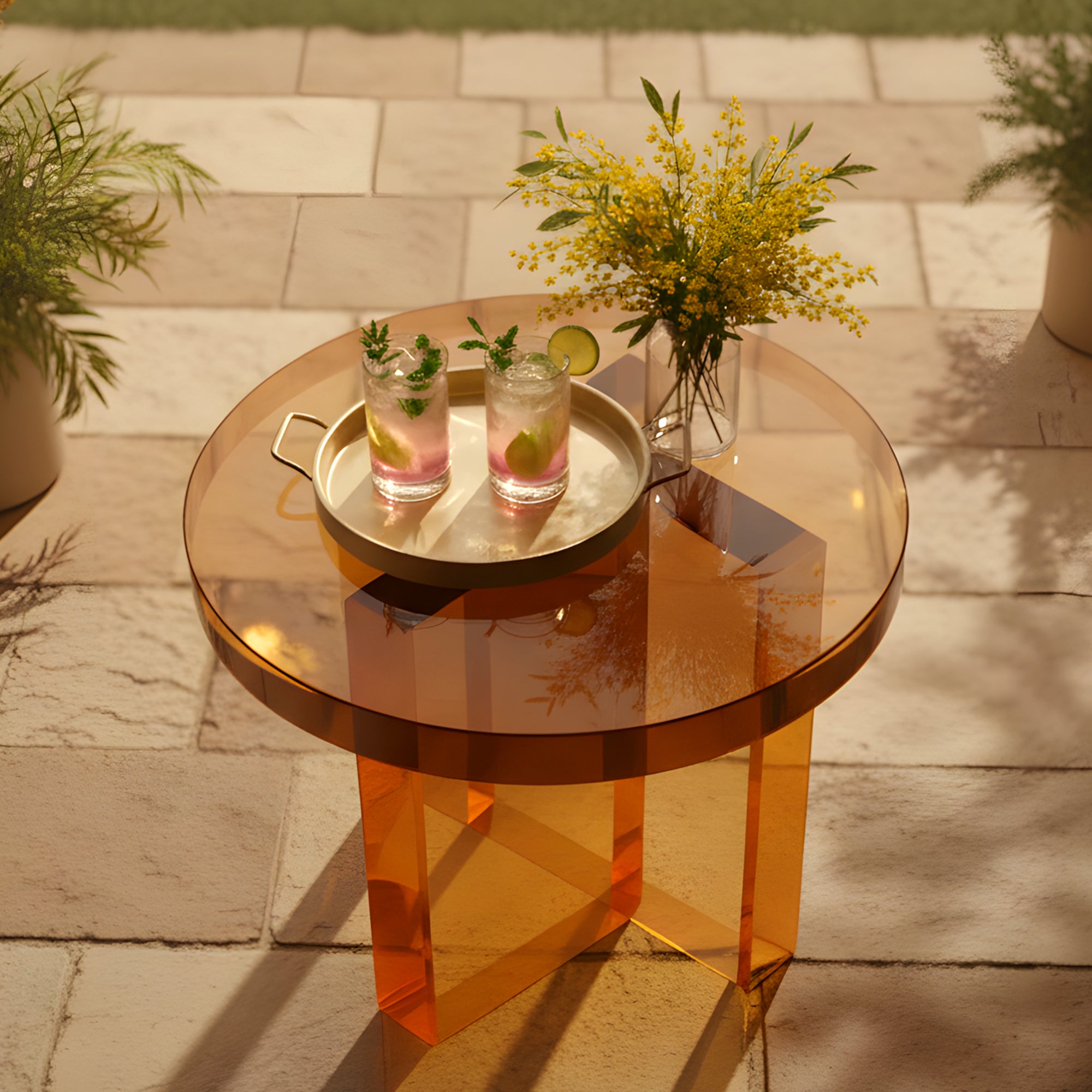 Holstebro Round Acrylic Side Table