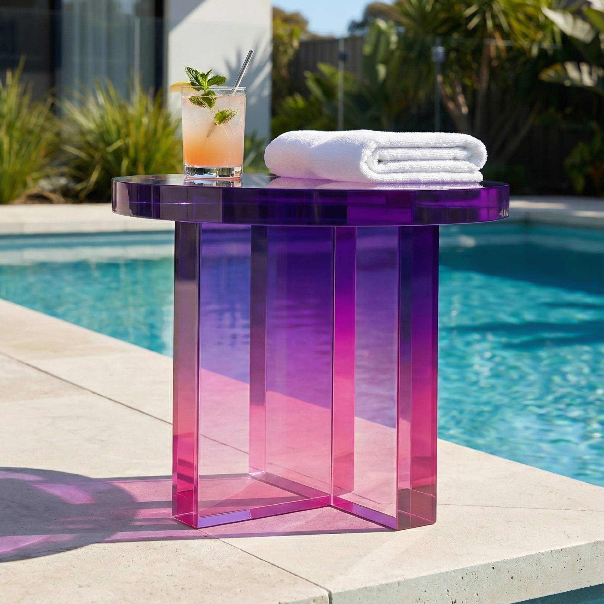 Holstebro Round Acrylic Side Table