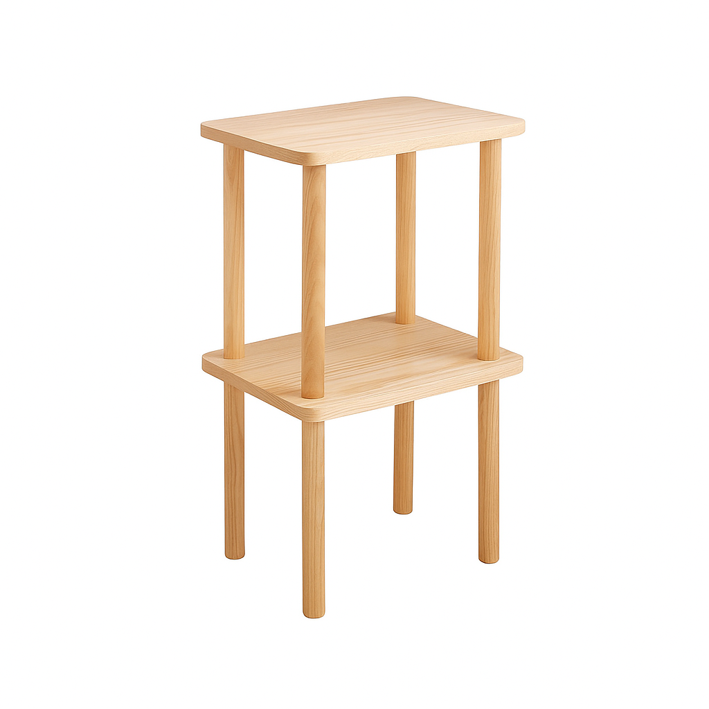 Ribe 2 Tier Solid Oak Tall Display Rack