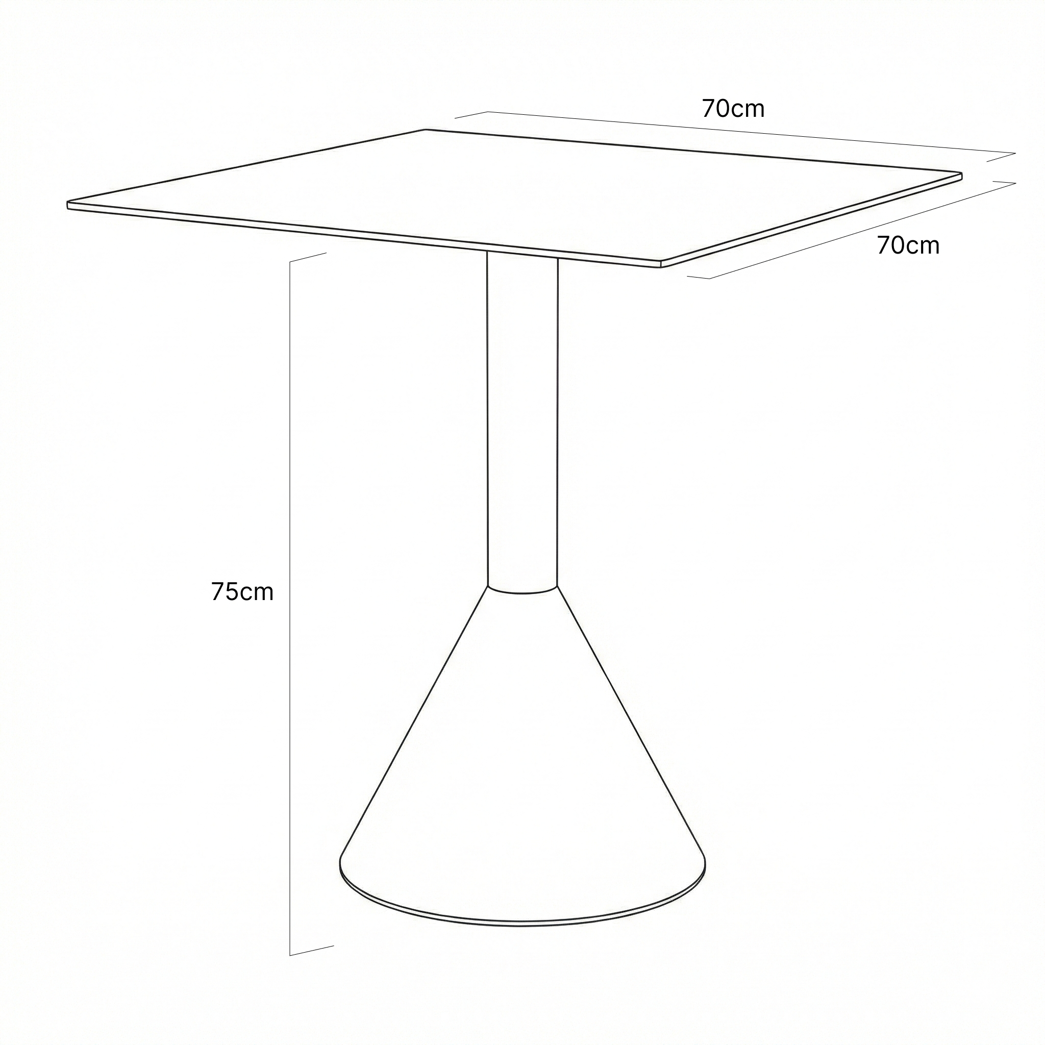 Ishøj Replica Hay Palissade Cone Table & 2 Low Stools Set