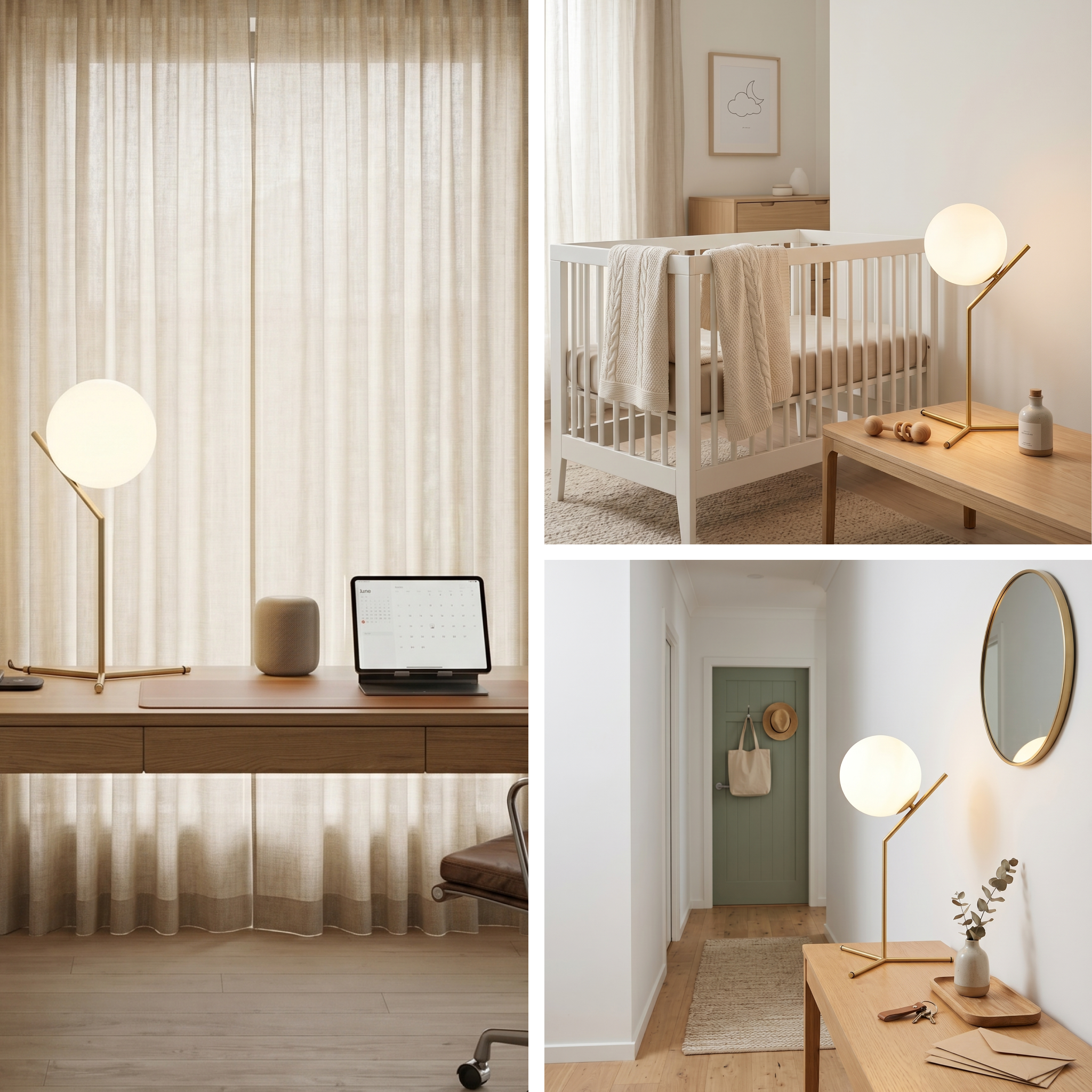 Jessheim Glass Globe Table Lamp - Gold