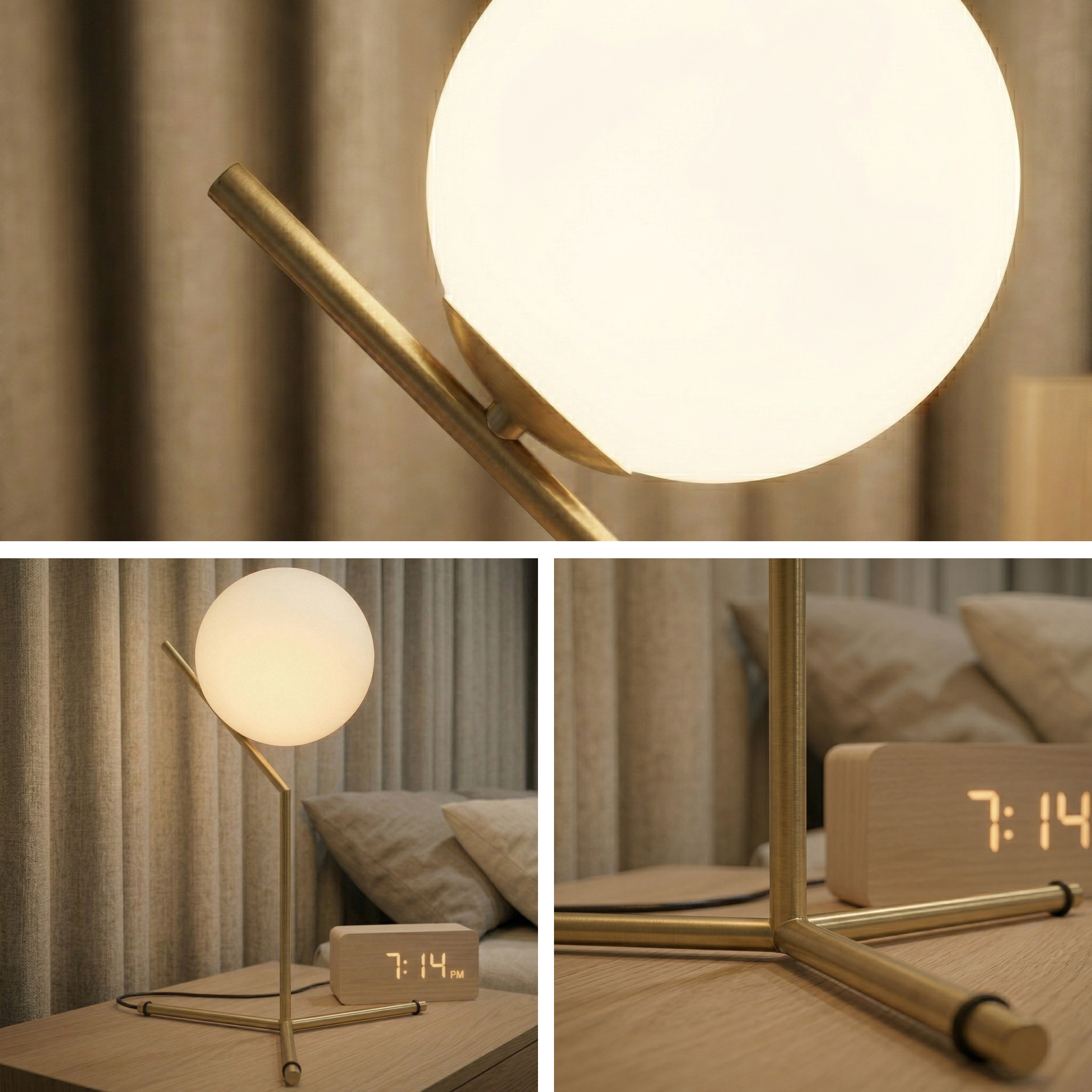 Jessheim Glass Globe Table Lamp - Gold