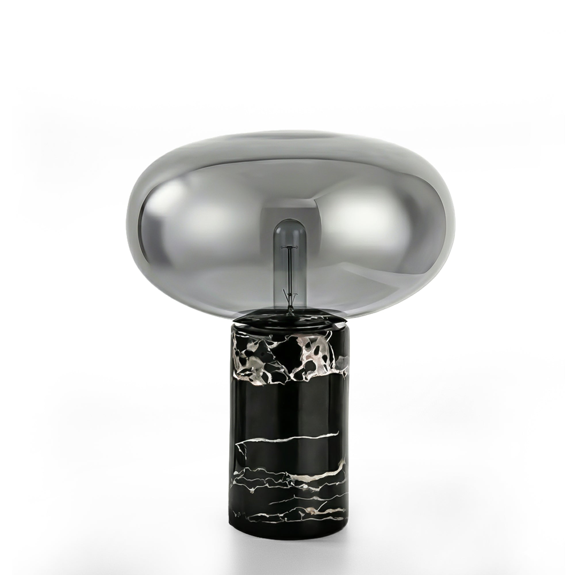 Kirkegata Smoked Glass Table Lamp - Black Grey
