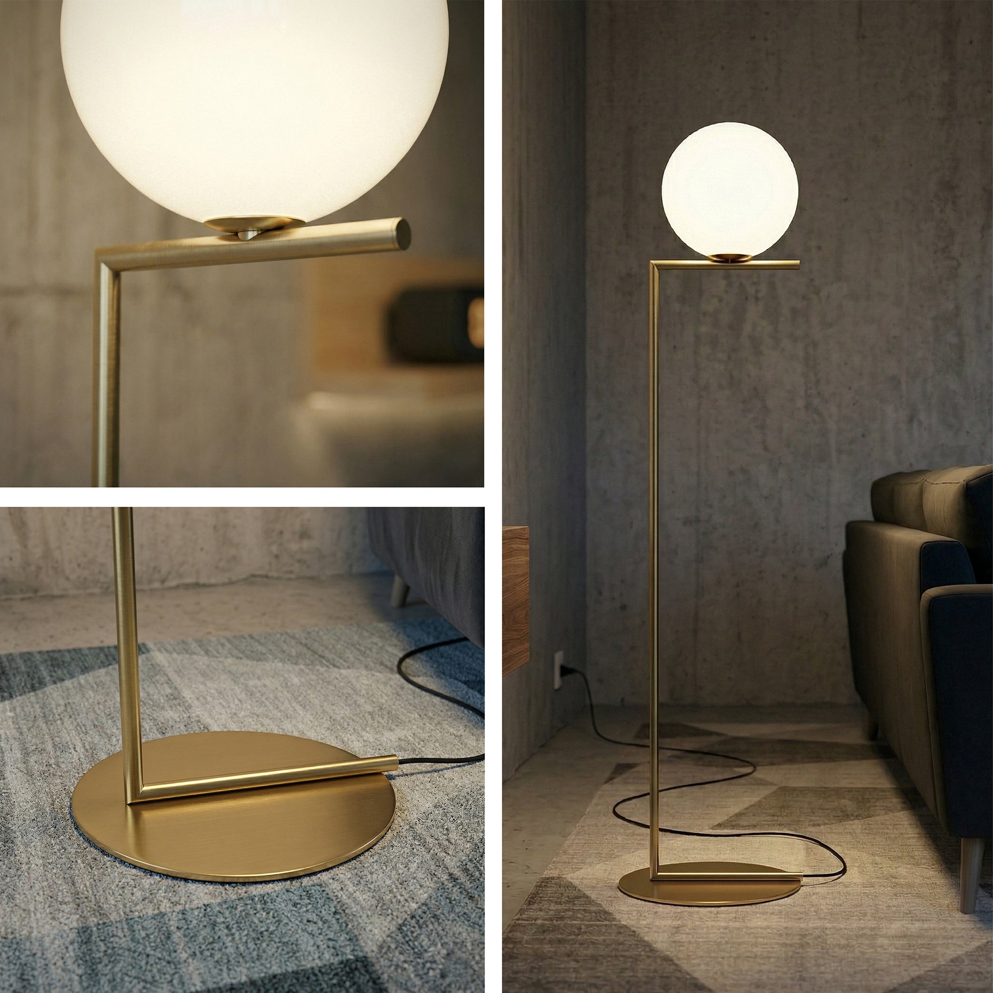 Lillesand Modern Glass Globe Floor Lamp