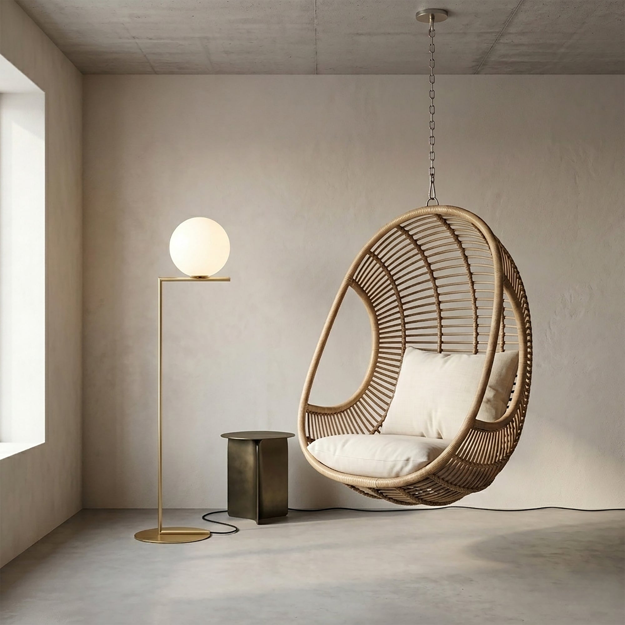 Lillesand Modern Glass Globe Floor Lamp