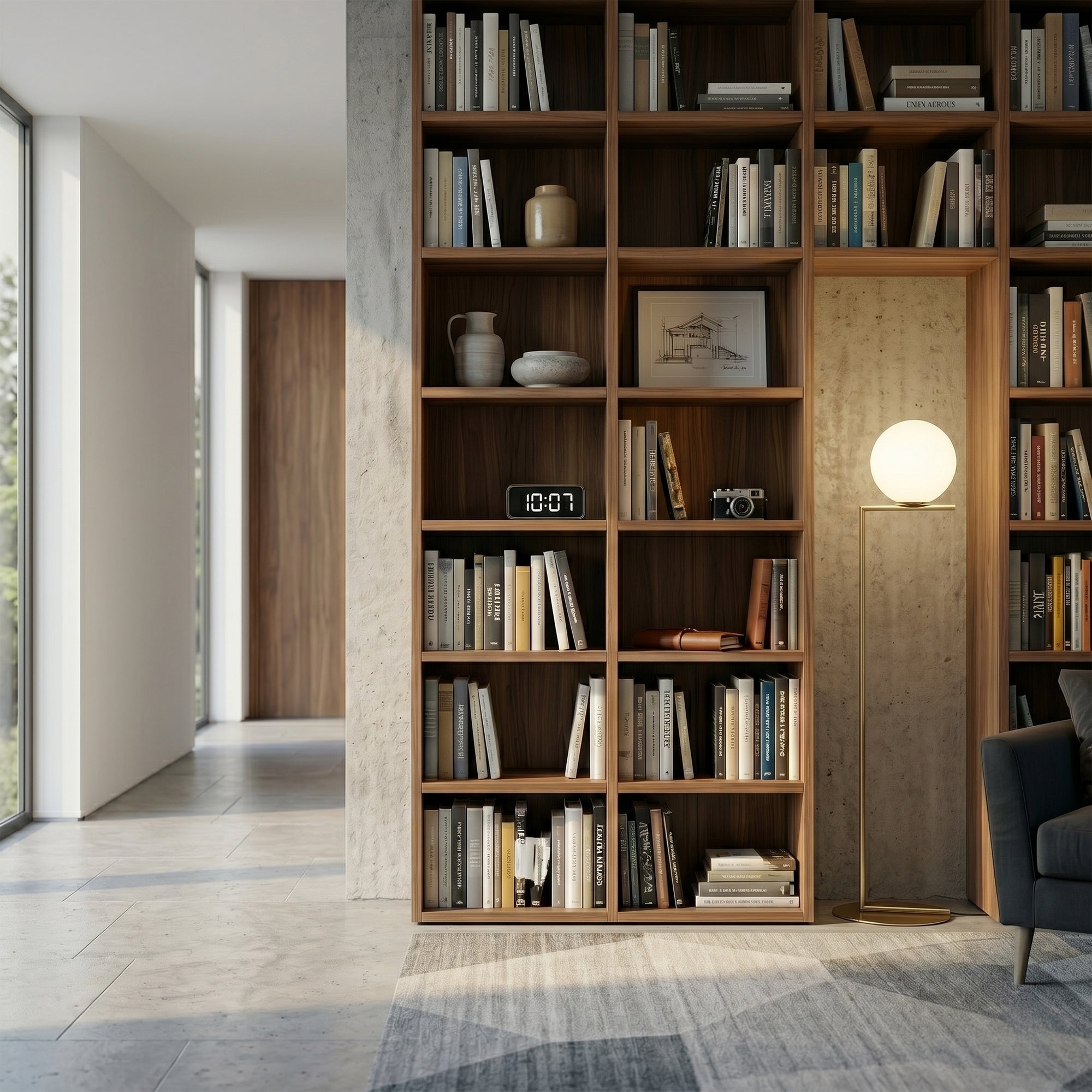 Lillesand Modern Glass Globe Floor Lamp