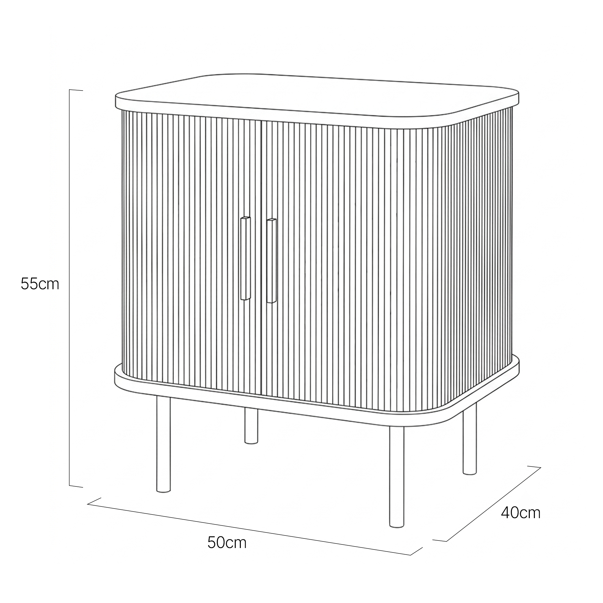 Løkken Slatted Bedside Table