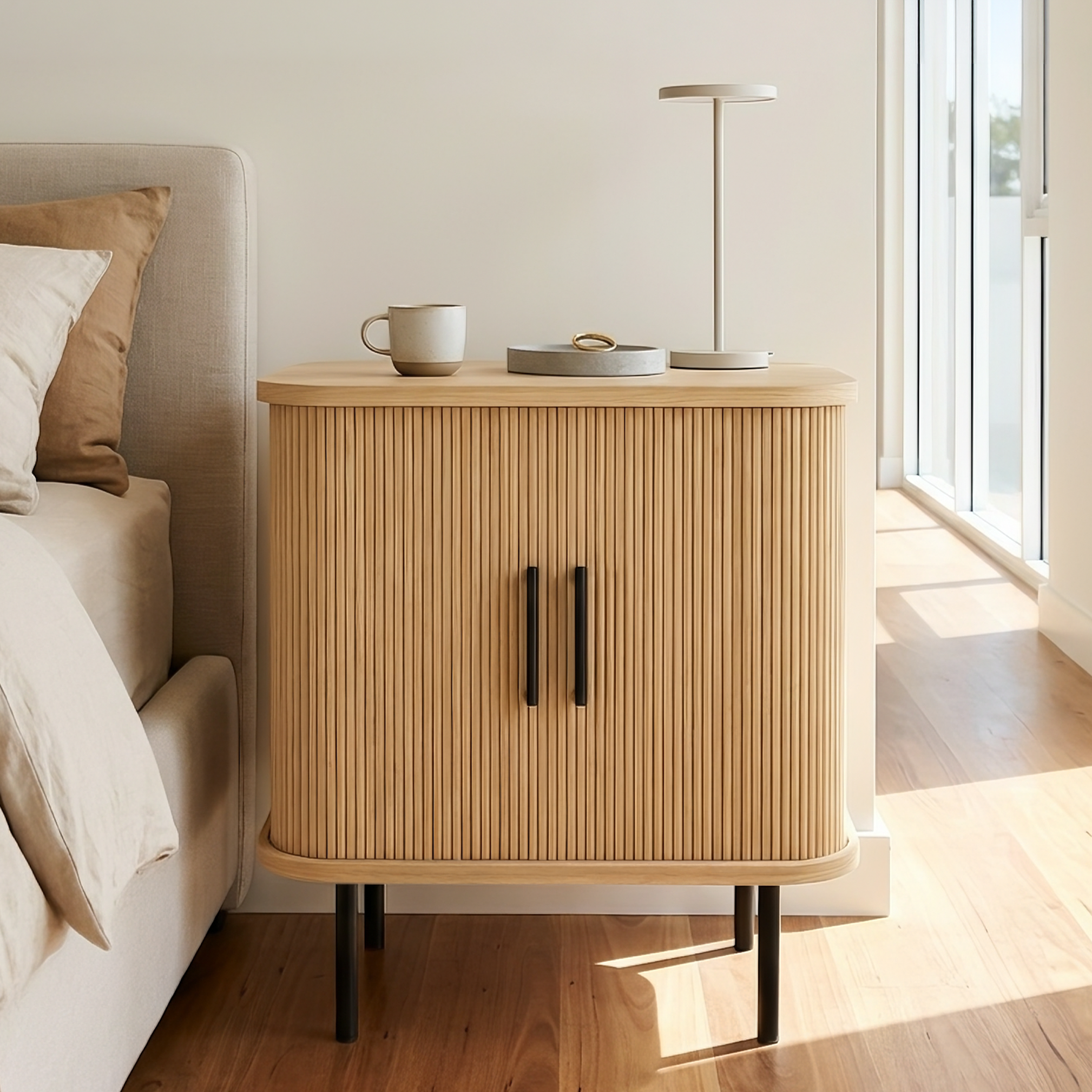 Løkken Slatted Bedside Table