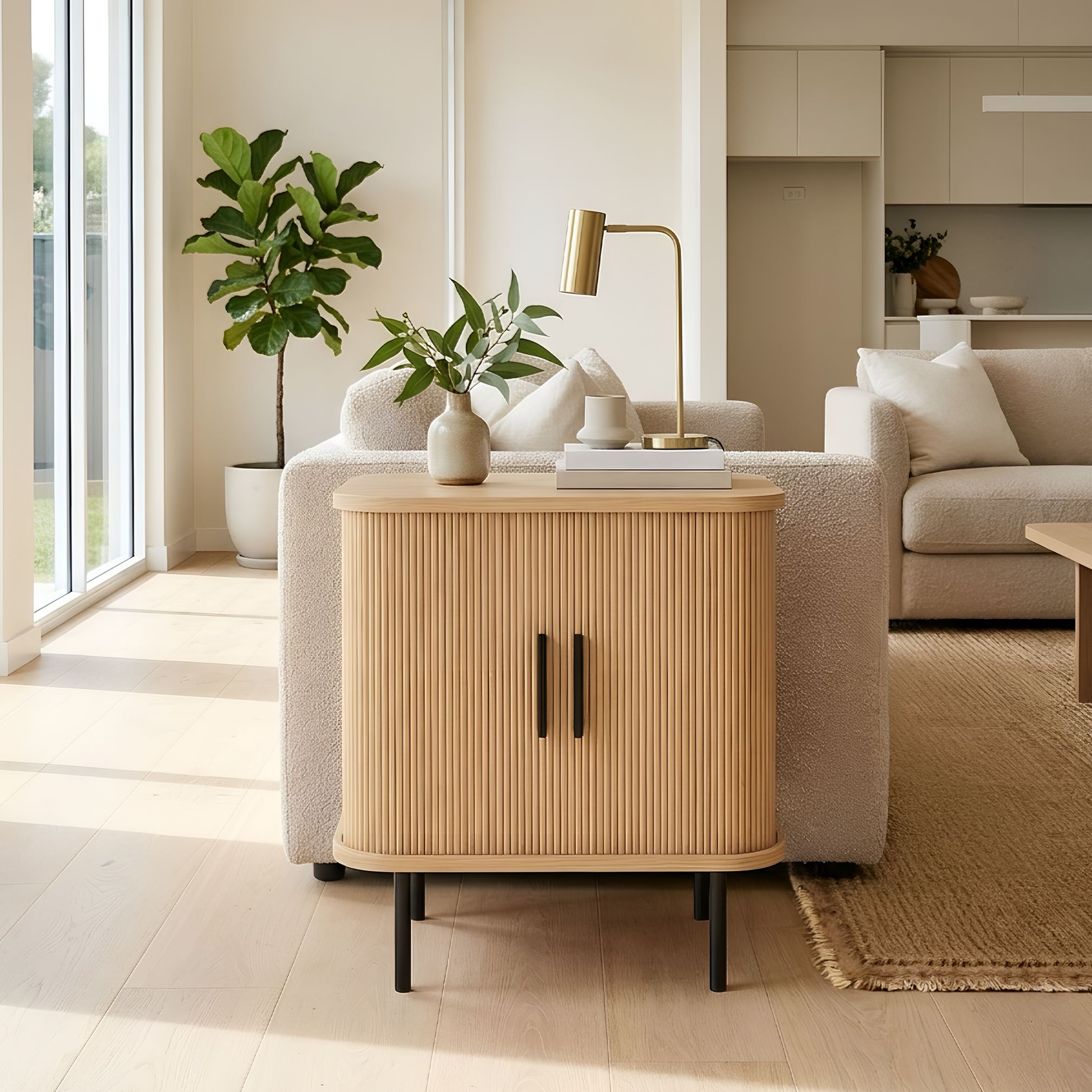 Løkken Slatted Bedside Table