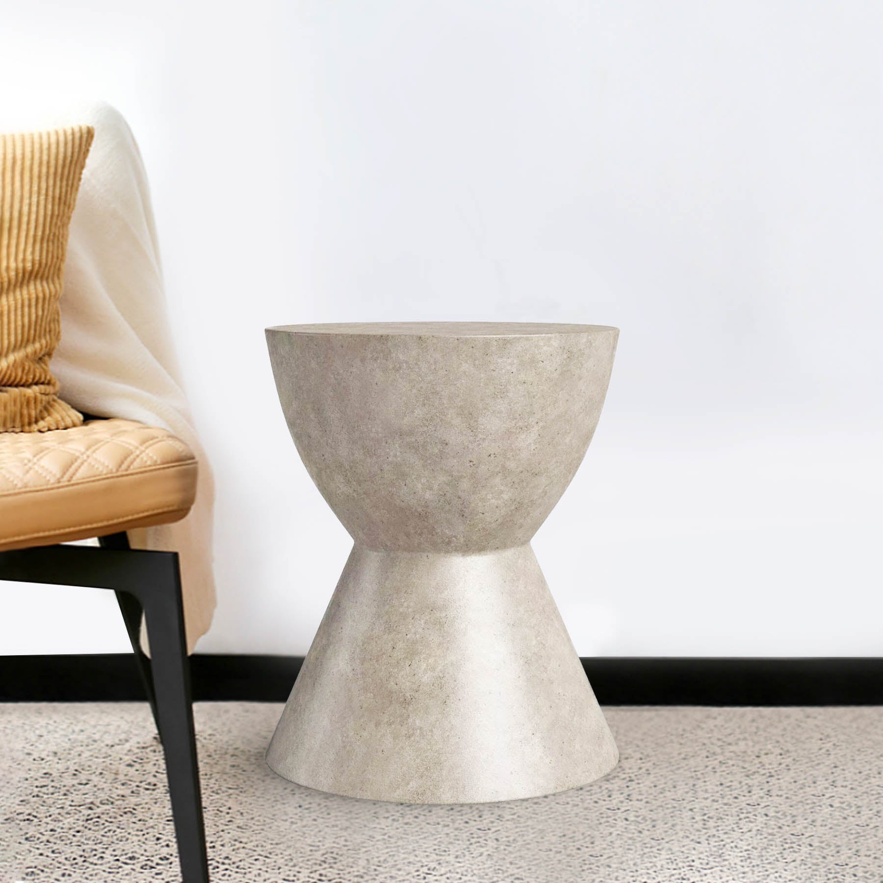 Grey Kate Pedestal Side Table