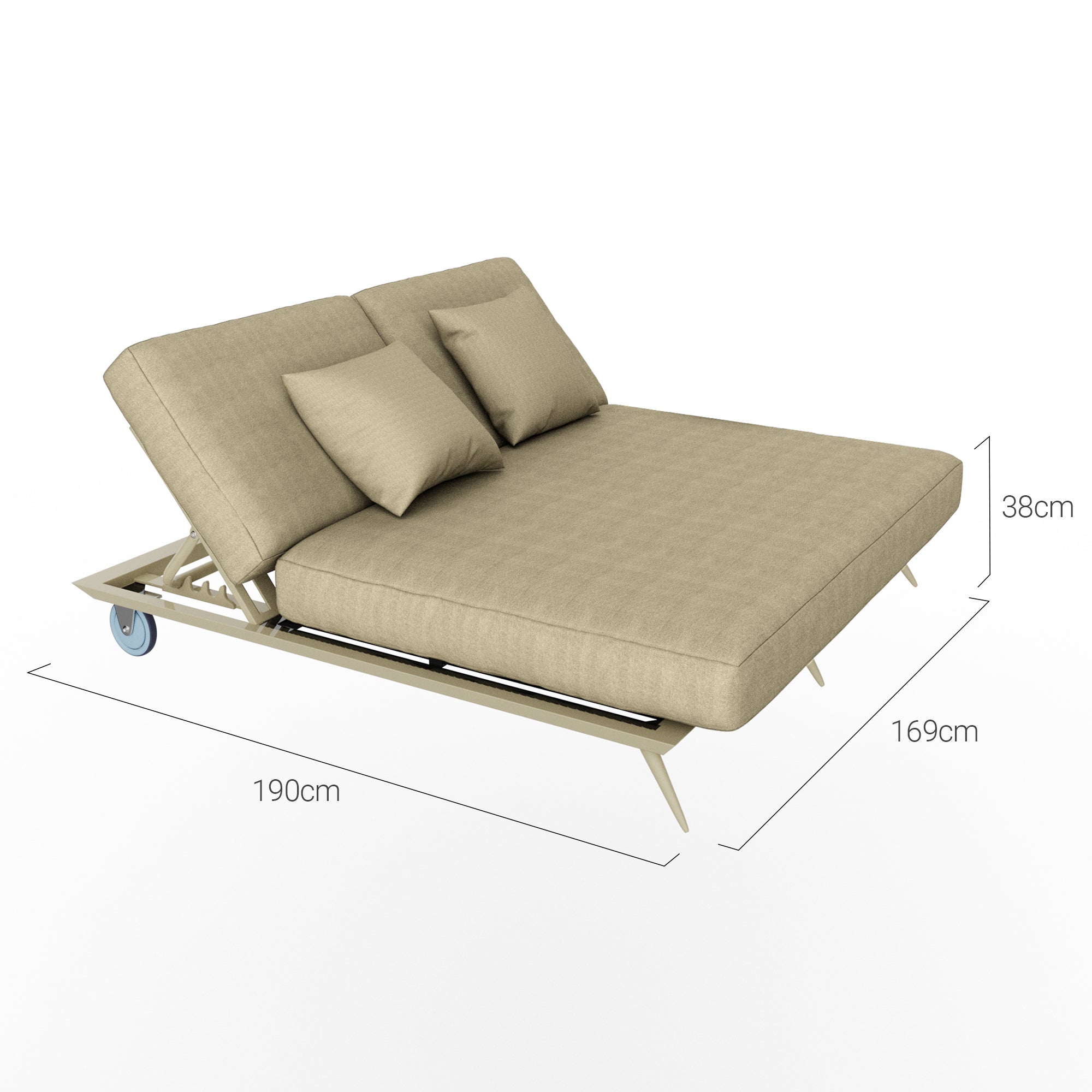 Strandvägen Double Light Brown Reclining Sun Lounger