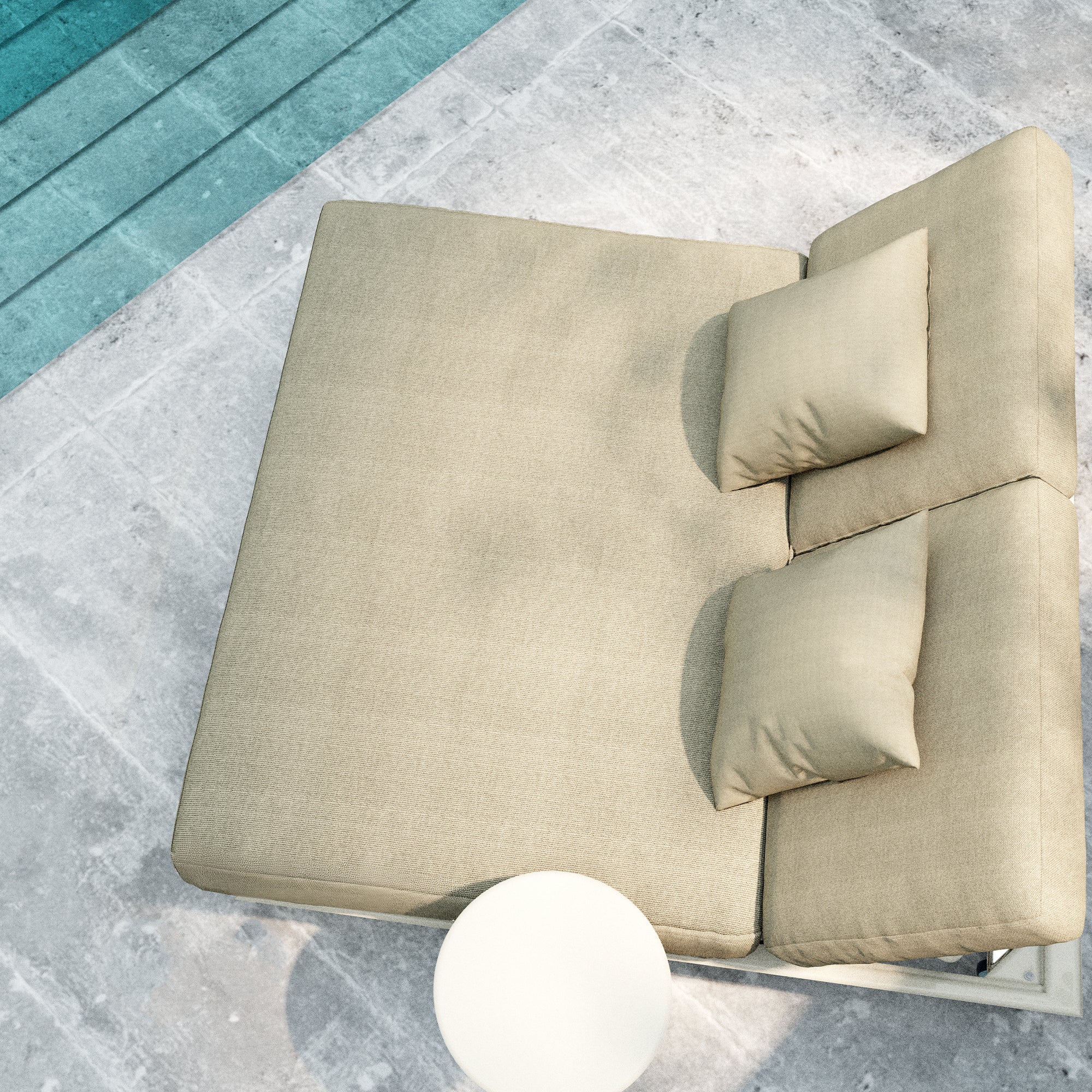 Strandvägen Double Light Brown Reclining Sun Lounger