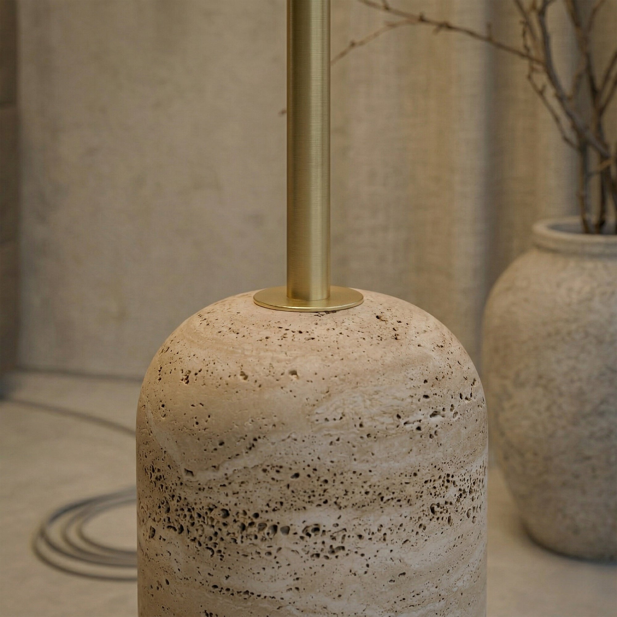 Marken Travertine Floor Lamp